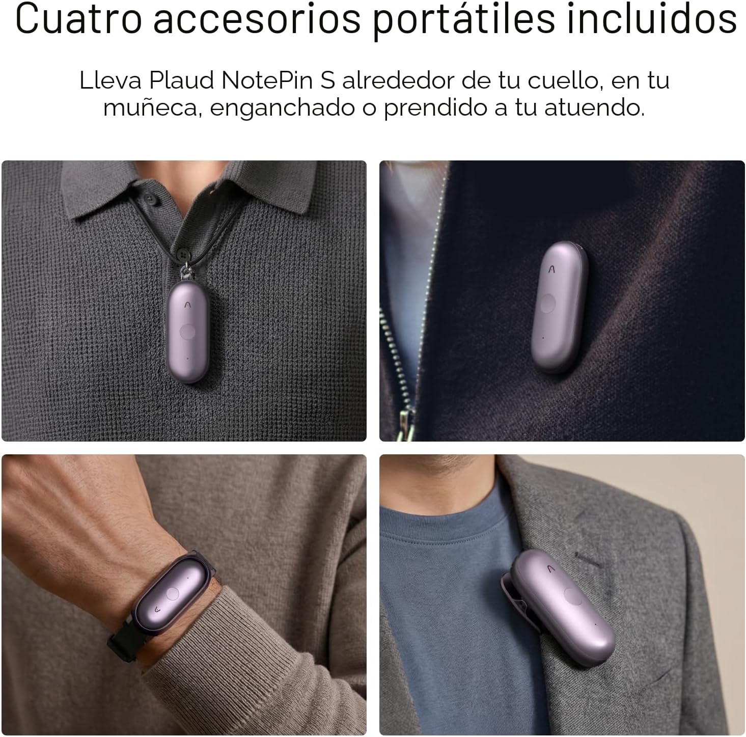 GRABADORA DE VOZ PORTÁTIL PLAUD NOTEPIN S MORADO - 3