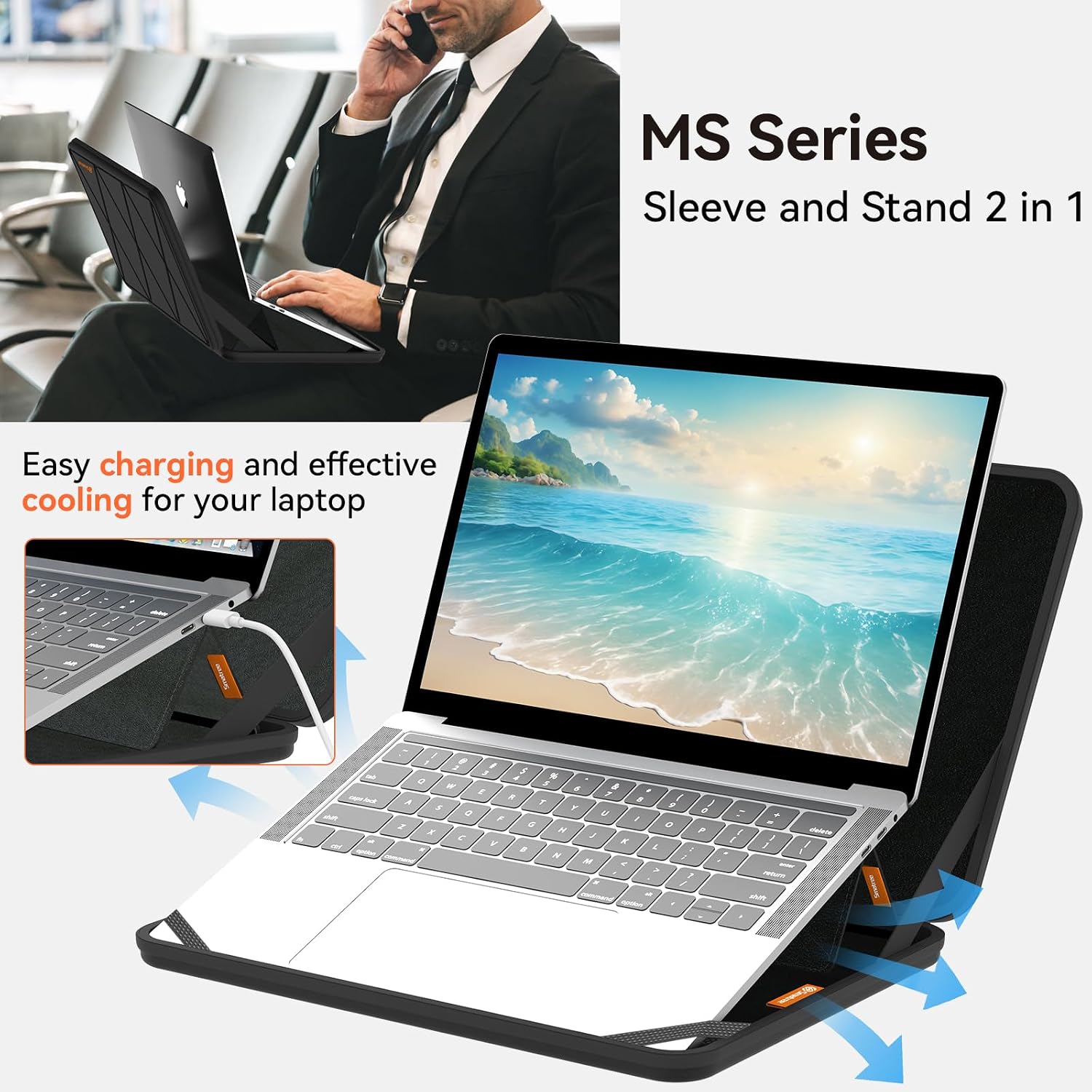 FUNDA RÍGIDA CON SOPORTE SMATREE MS98 PARA LAPTOP GIGABYTE AORUS G6X 16 PULGADAS 2024 - 4