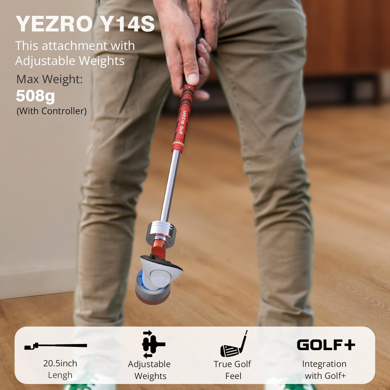 ACCESORIO YEZRO Y14S MANGO AJUSTABLE PARA PALO DE GOLF VR 20.5 PULGADAS NARANJA - 2