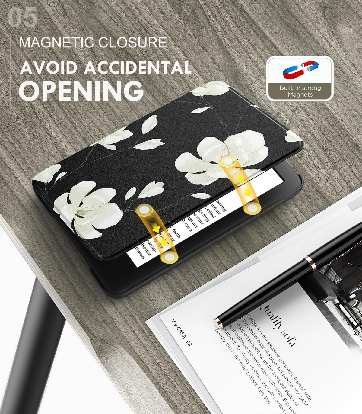FUNDA PARA KINDLE BASIC 6' MOKO 11ª GEN 2024/2022 MAGNOLIA - 5