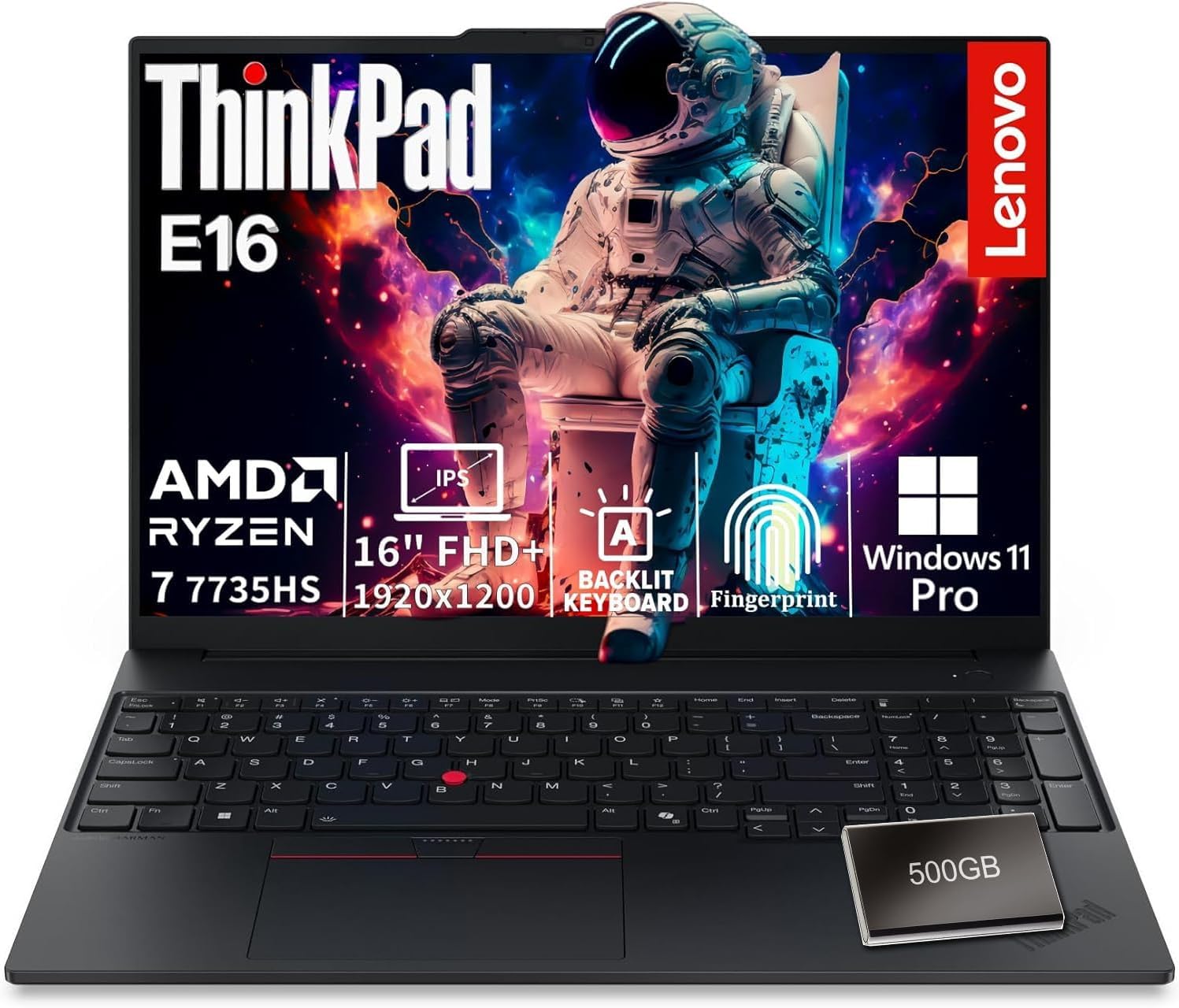 LAPTOP LENOVO THINKPAD E16 AMD RYZEN 7 7735HS 16GB DDR5 1TB SSD + 500GB HDD - 1