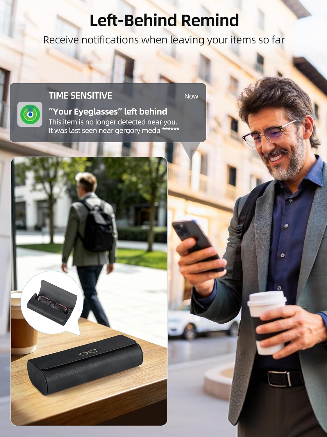 ESTUCHE PARA LENTES EXTRELIFE SMART GLASSES COMPATIBLE CON APPLE FIND MY RECARGABLE - 3