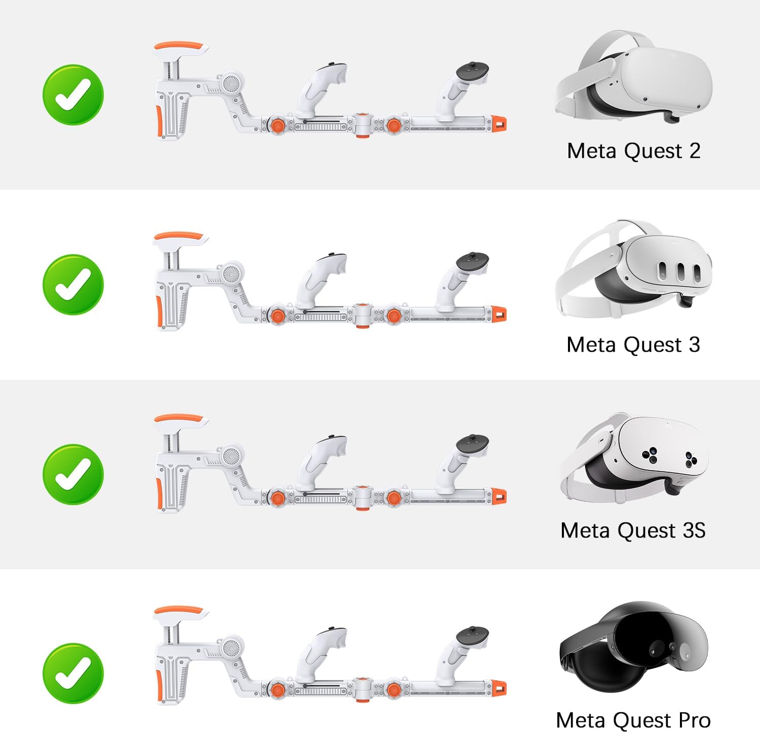 VR GUNSTOCK RECHALE COMPATIBLE CON META QUEST 2/3/3S/PRO BLANCO - 2