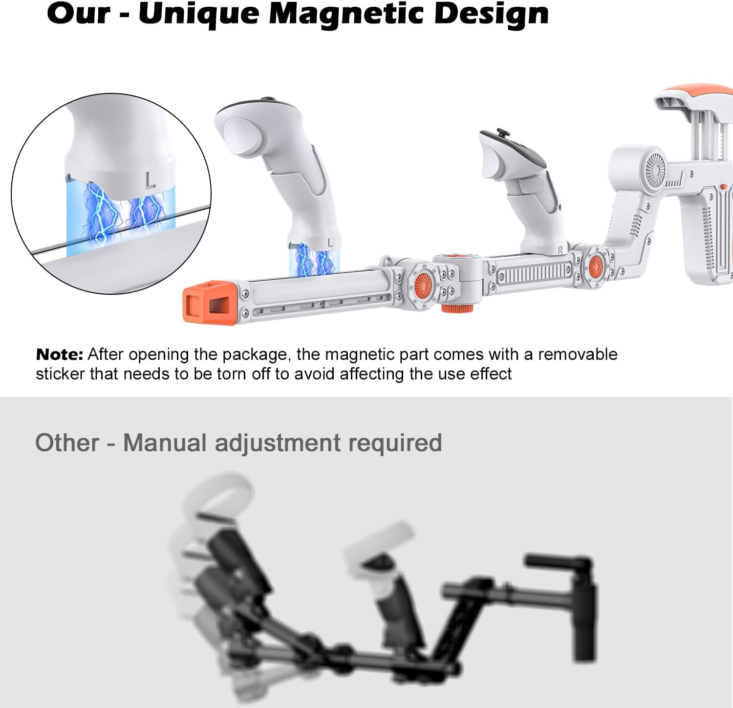 VR GUNSTOCK RECHALE COMPATIBLE CON META QUEST 2/3/3S/PRO BLANCO - 3