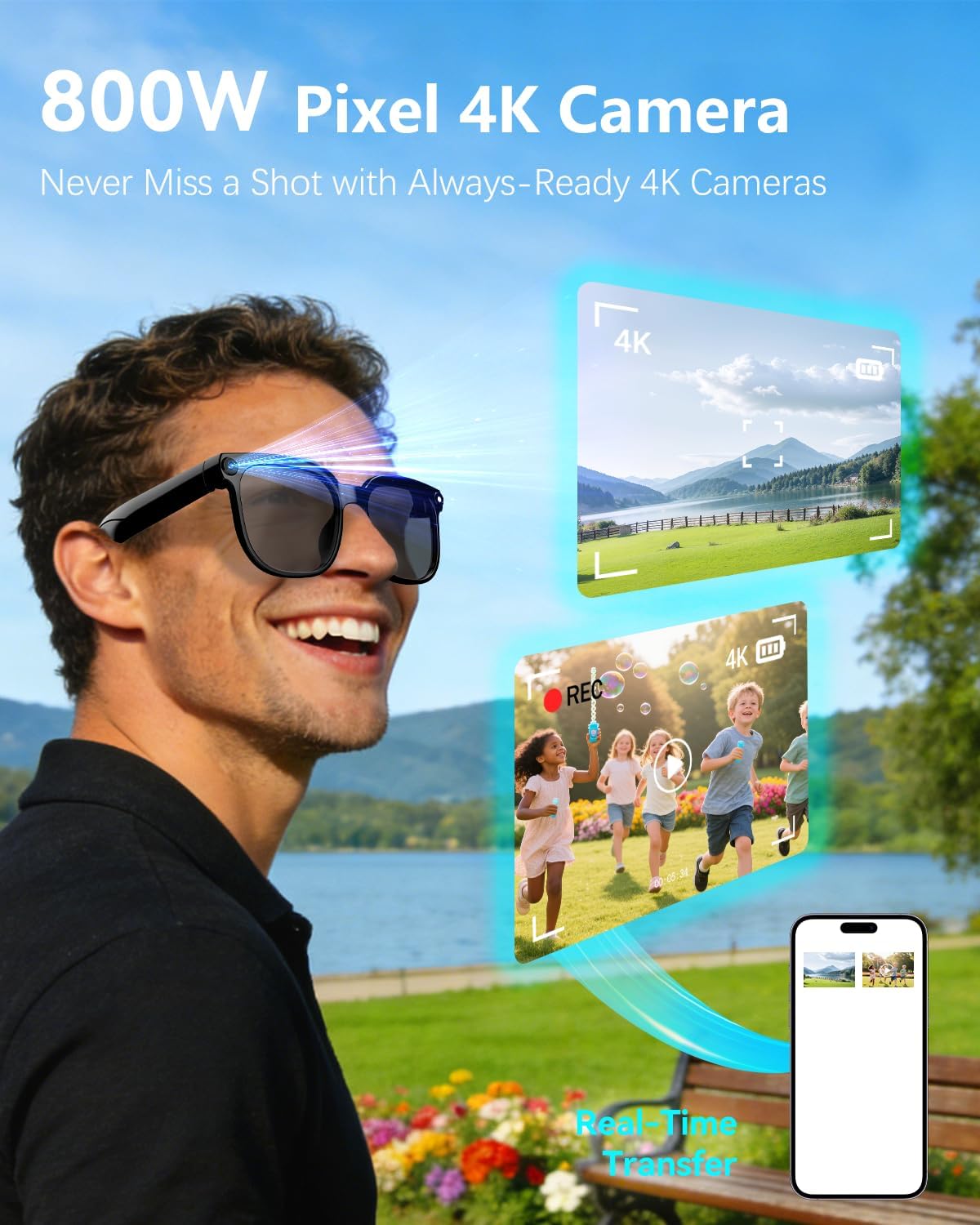 GAFAS INTELIGENTES ZROLENCA AI CON CÁMARA 8MP, VIDEO 4K Y TRADUCCIÓN EN 139 IDIOMAS - 2