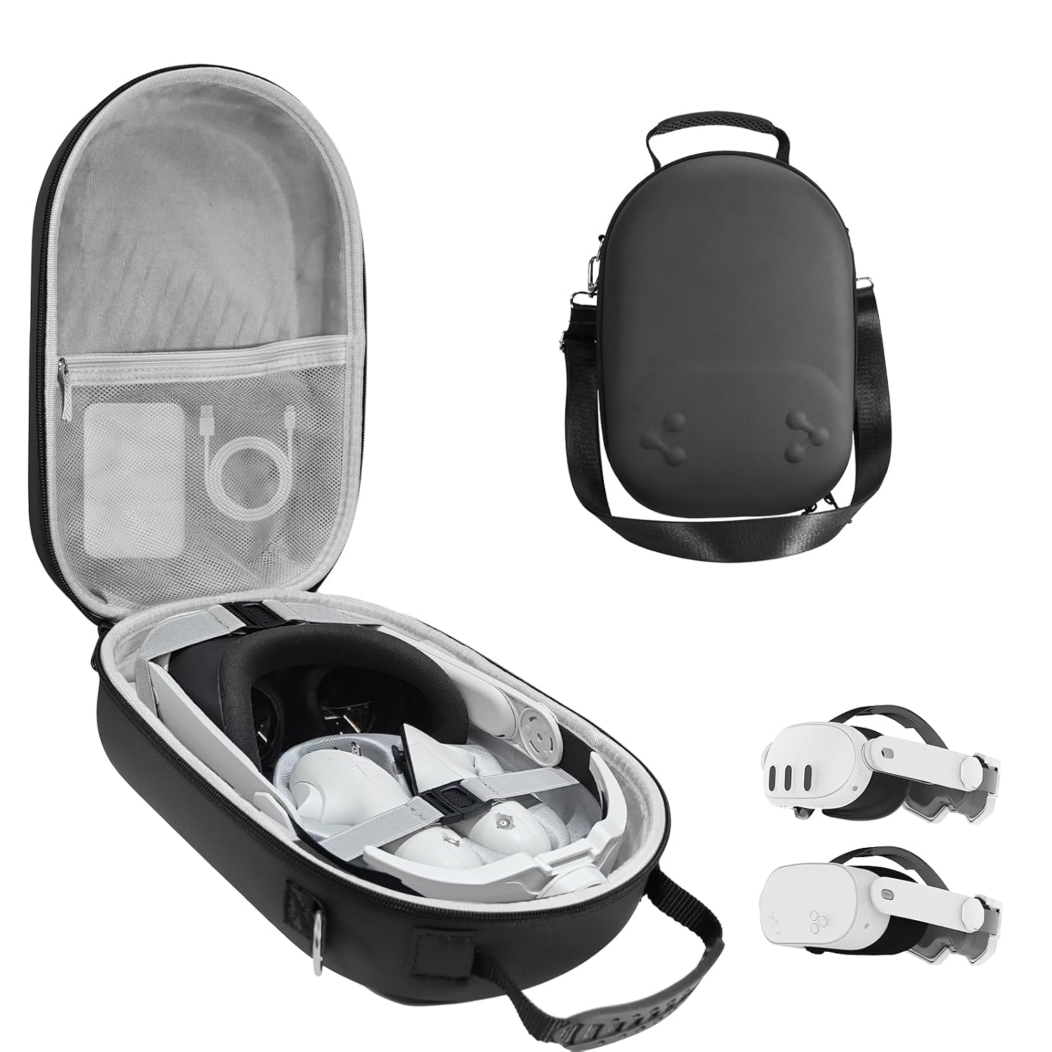 ESTUCHE RÍGIDO BIBUKS PARA OCULUS META QUEST 3/3S NEGRO - 1