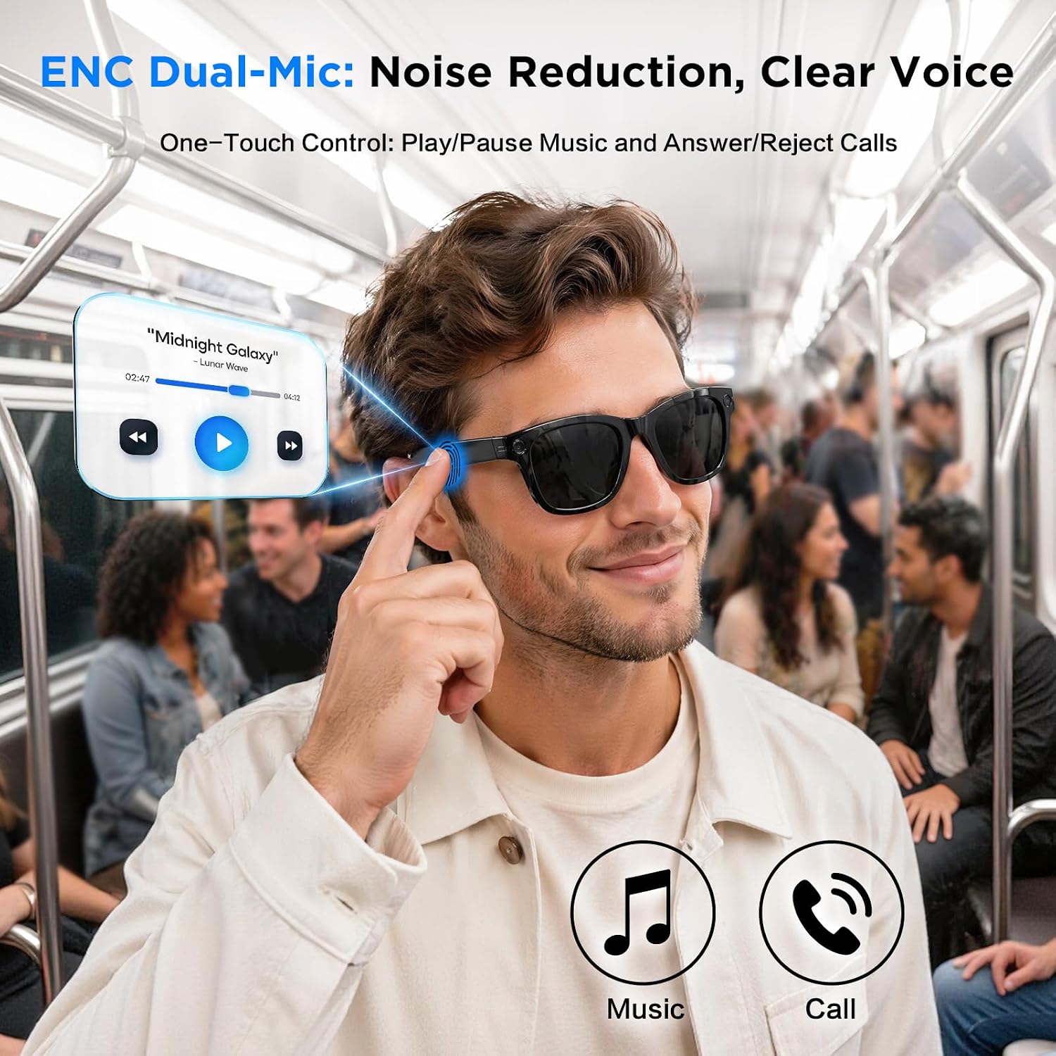 GAFAS INTELIGENTES CON CÁMARA EGQINR 13MP HD - 3