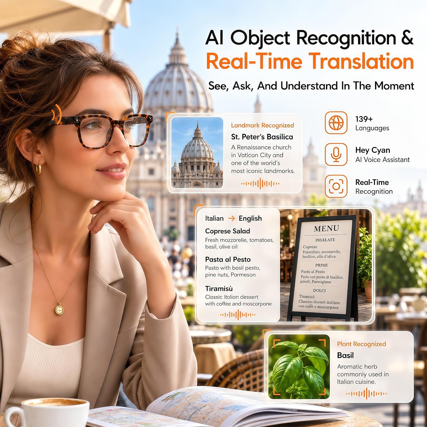 GAFAS INTELIGENTES OSAWALLA AI CON CÁMARA 4K Y TRADUCCIÓN EN TIEMPO REAL - 4