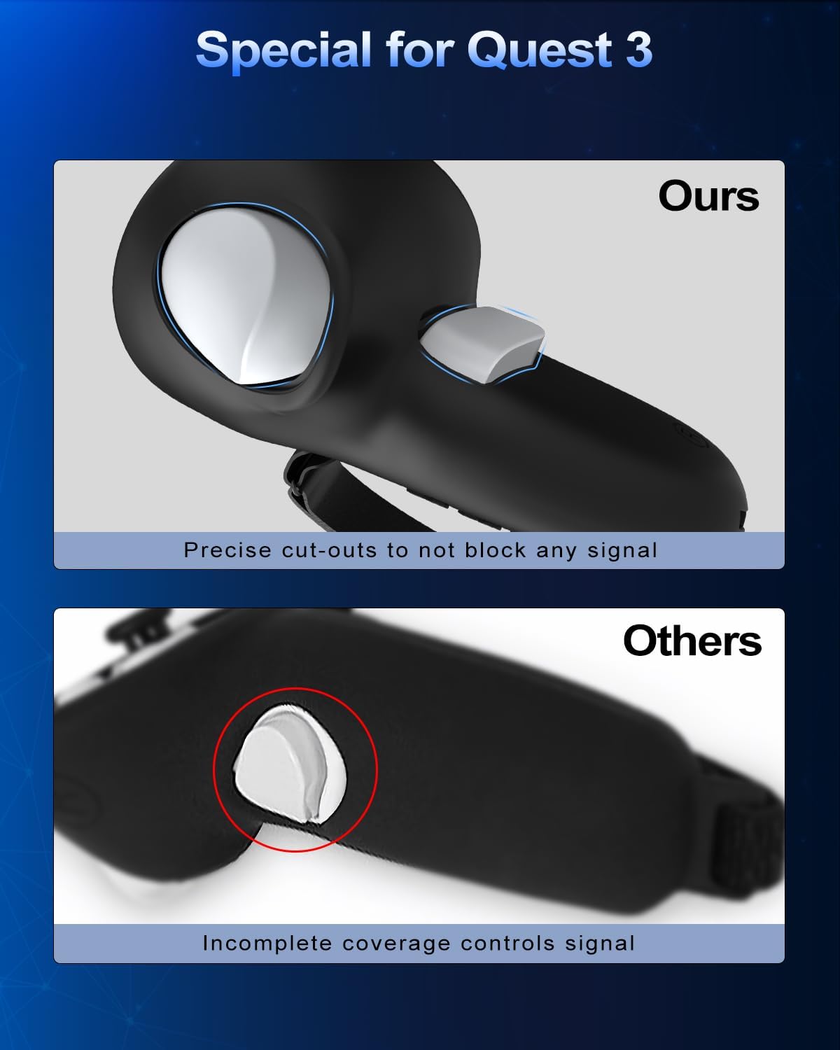 ACCESORIOS AMZDM GRIP PARA CONTROLES META QUEST 3S NEGRO - 4