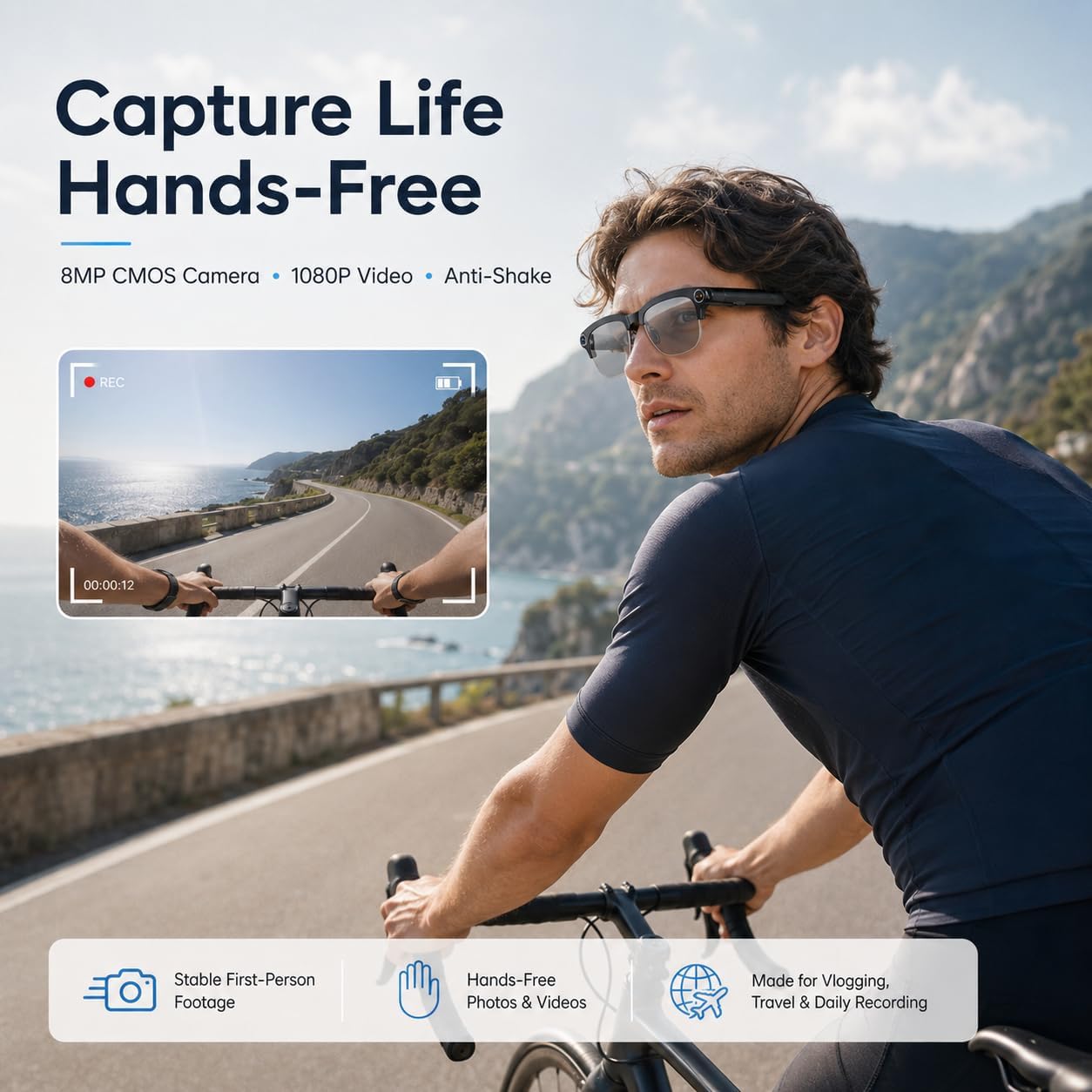 GAFAS INTELIGENTES OSAWALLA CON CÁMARA 8MP Y BLUETOOTH - 2