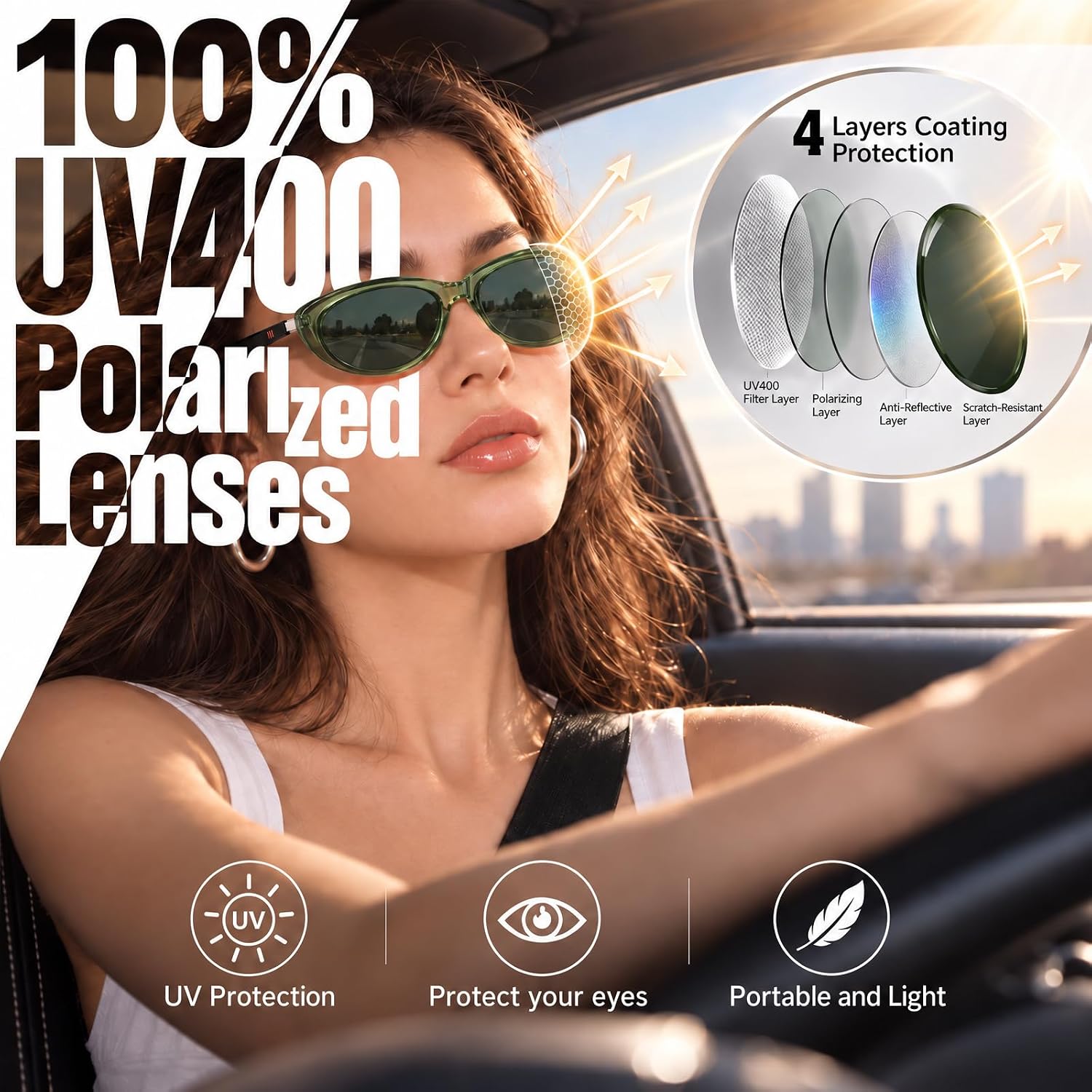 GAFAS INTELIGENTES BLUETOOTH CARRY WIT MODELO SPORT CON ALTAVOZ ABIERTO Y CARGA MAGNÉTICA COLOR VERDE - 4