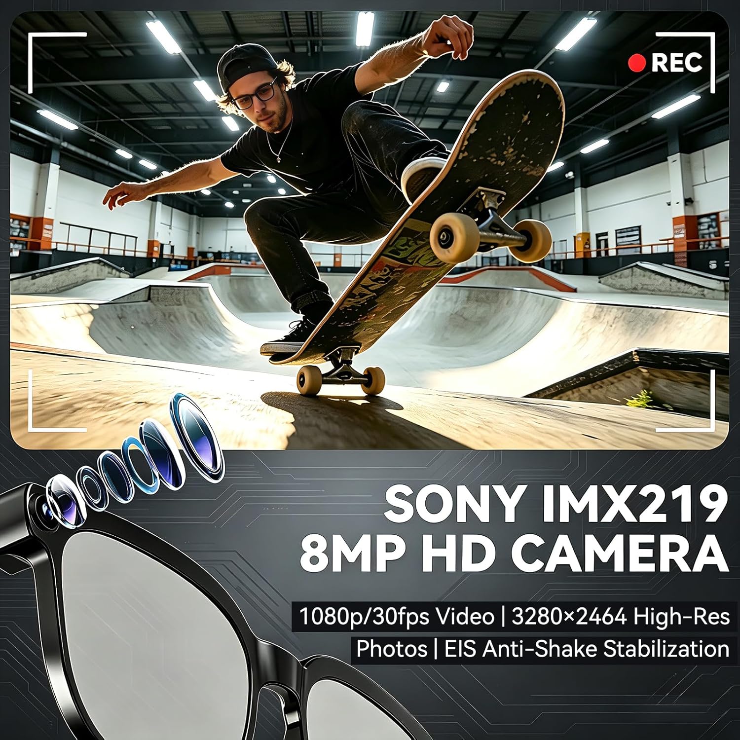 GAFAS INTELIGENTES OSAWALLA AI CON CÁMARA 1080P Y BLUETOOTH - 2