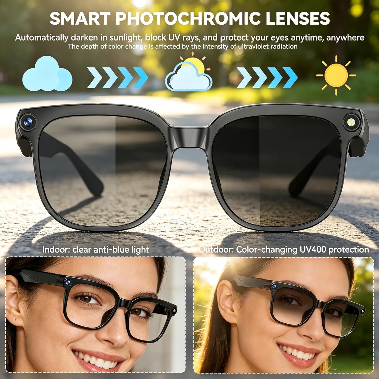 GAFAS INTELIGENTES OSAWALLA AI CON CÁMARA 1080P Y BLUETOOTH - 3