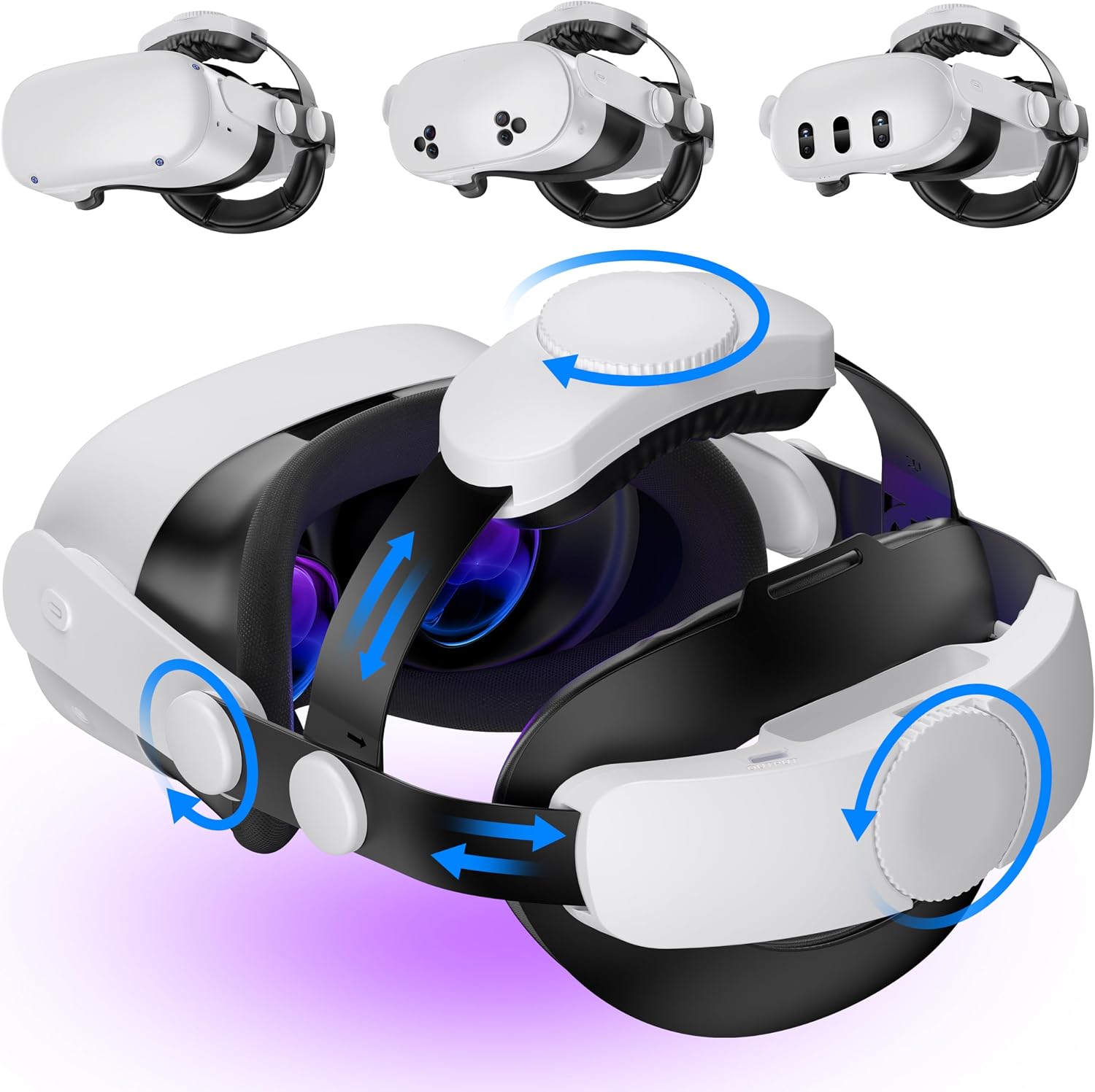 CORREA PARA HEADSET KAWAYE PARA META QUEST 3S/QUEST 2/QUEST 3 AJUSTABLE CON DOBLE PERILLA Y SOPORTE REFORZADO - 1