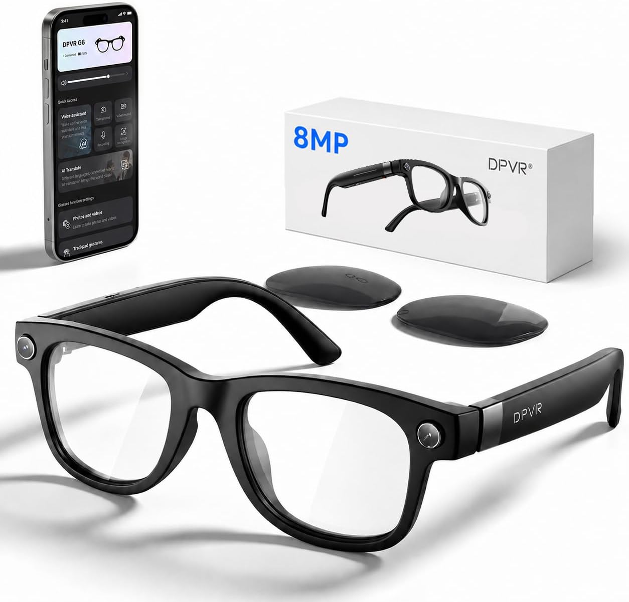 GAFAS INTELIGENTES DPVR G6 CON CÁMARA 8MP Y BLUETOOTH - 1