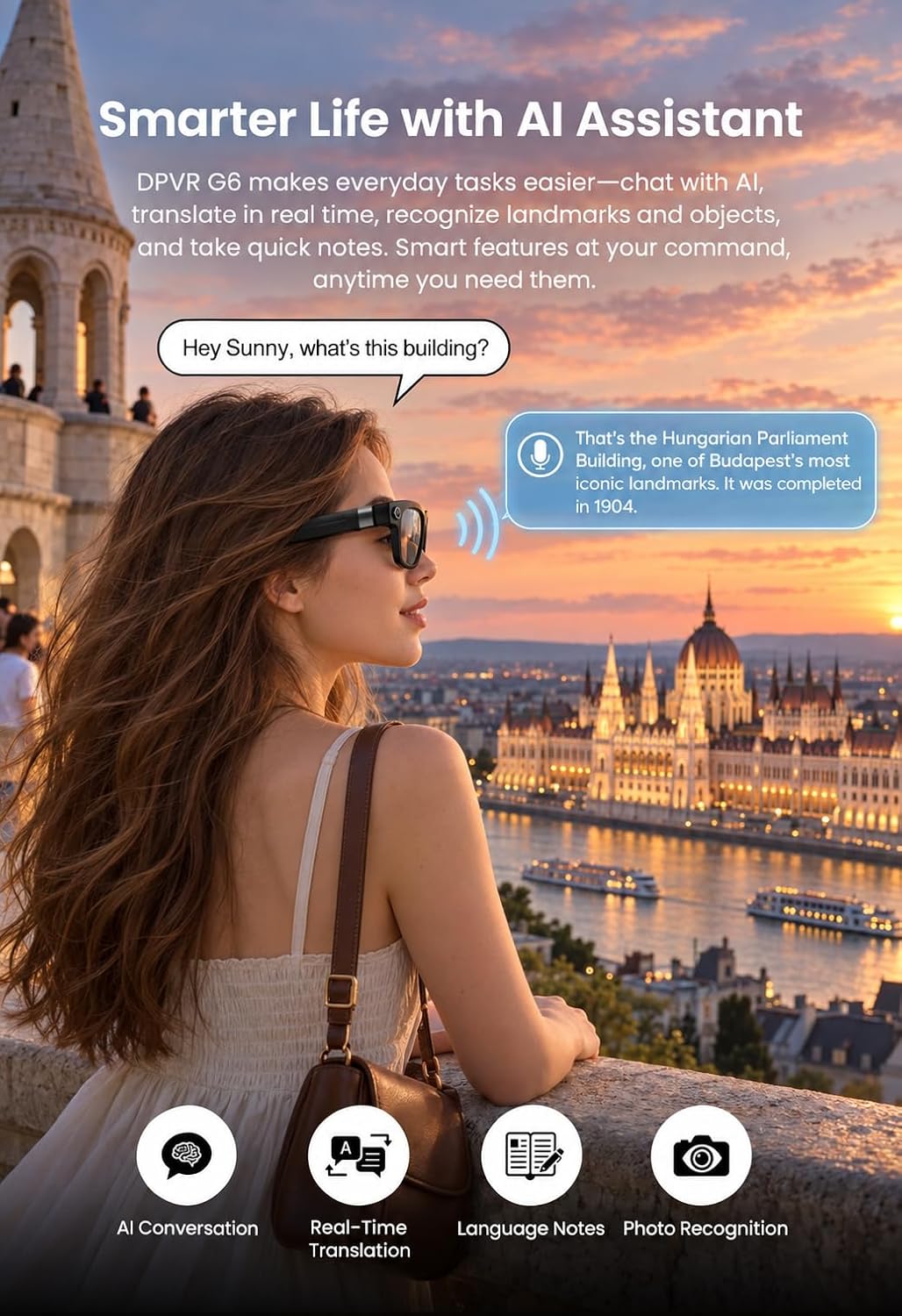 GAFAS INTELIGENTES DPVR G6 CON CÁMARA 8MP Y BLUETOOTH - 4