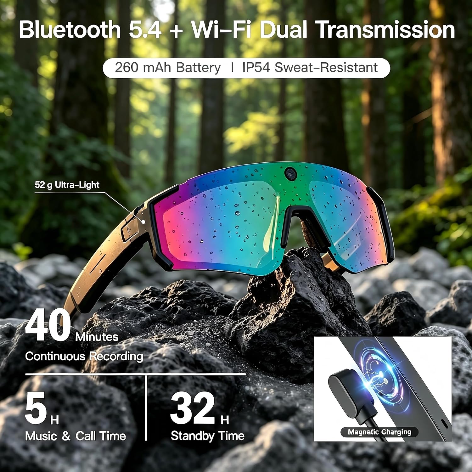 GAFAS INTELIGENTES NEOGAZE AI SPORT CON CONTROL POR VOZ Y CÁMARA HD - 2