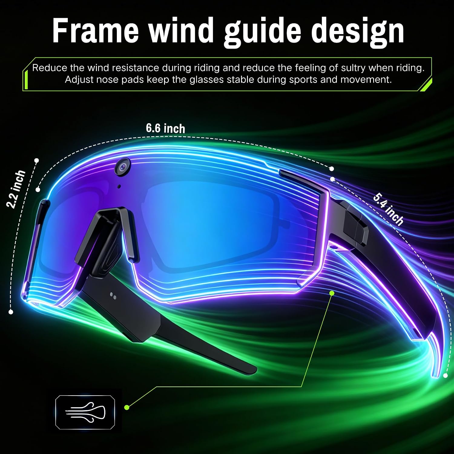GAFAS INTELIGENTES NEOGAZE AI SPORT CON CONTROL POR VOZ Y CÁMARA HD - 3