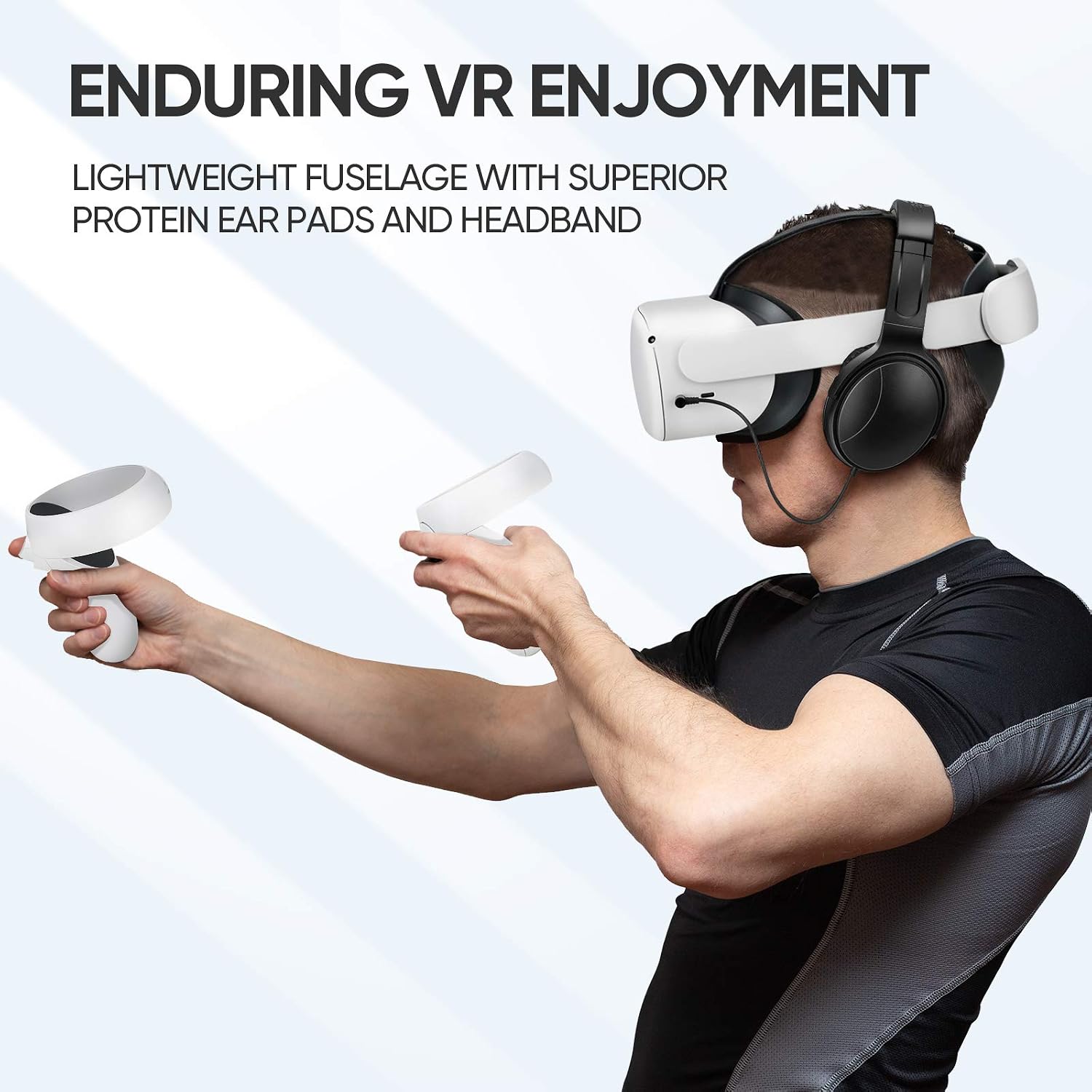 AUDÍFONOS VR SARLAR PARA QUEST 2 Y QUEST 3 CON CABLE PERSONALIZADO Y ALMOHADILLAS DE PROTEÍNA - 2