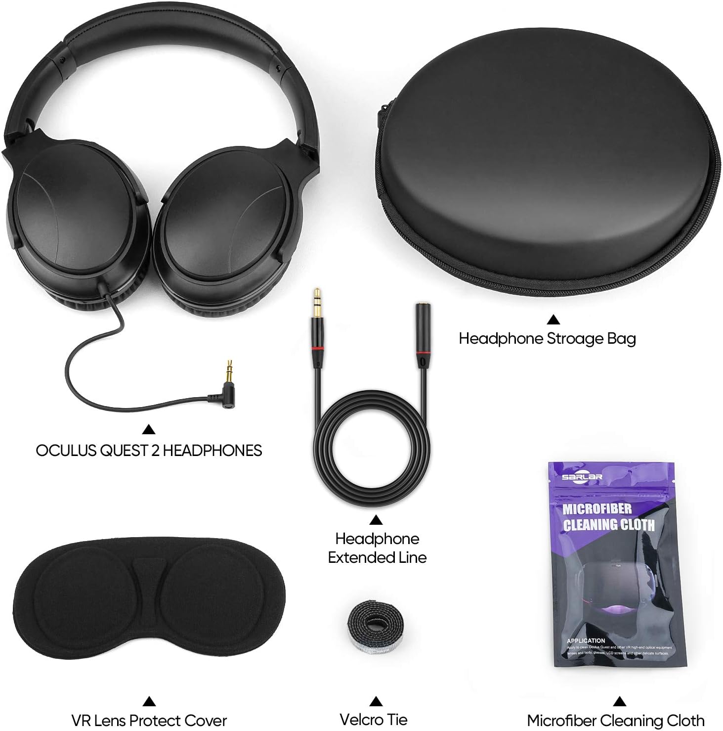 AUDÍFONOS VR SARLAR PARA QUEST 2 Y QUEST 3 CON CABLE PERSONALIZADO Y ALMOHADILLAS DE PROTEÍNA - 5