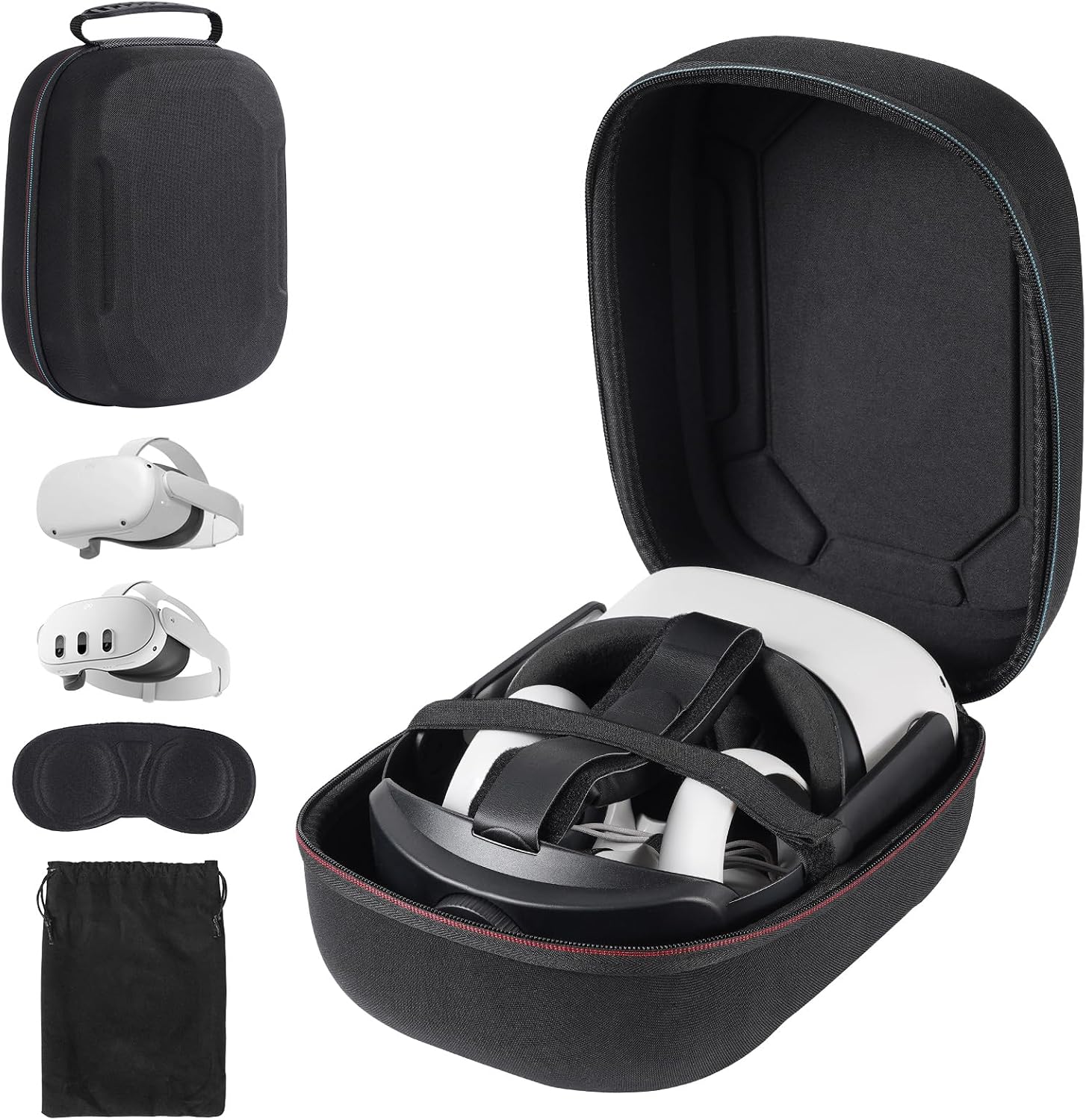 ESTUCHE RÍGIDO PARA META QUEST 3S/QUEST 3/OCULUS QUEST 2 Y ACCESORIOS NEGRO - 1