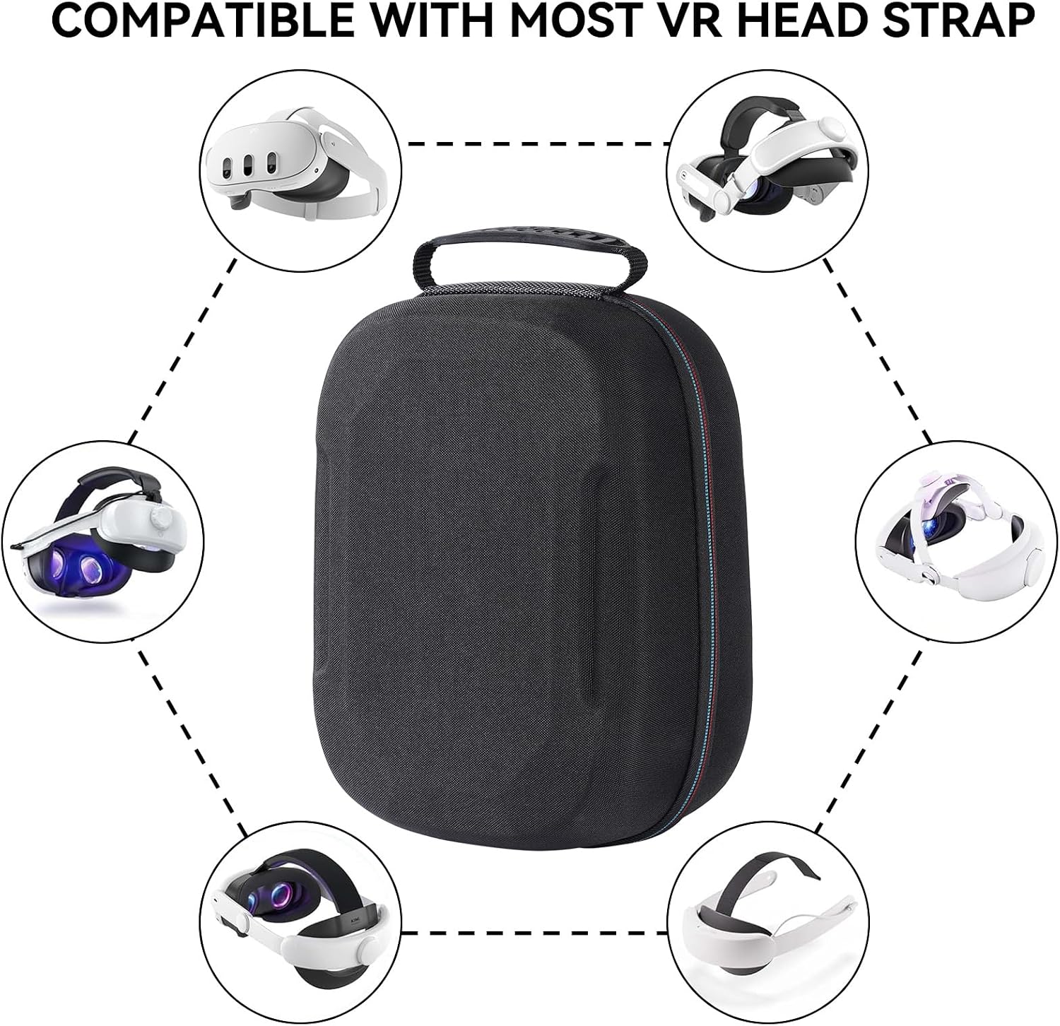ESTUCHE RÍGIDO PARA META QUEST 3S/QUEST 3/OCULUS QUEST 2 Y ACCESORIOS NEGRO - 3