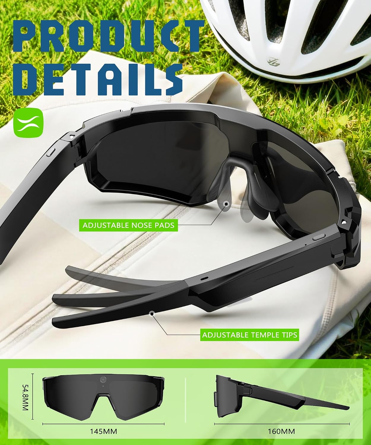 GAFAS INTELIGENTES GLOSSIA AI ULTRA PRO CON CÁMARA 4K Y ASISTENTE DE VOZ CHATGPT-4O GRIS OBSIDIANA - 5
