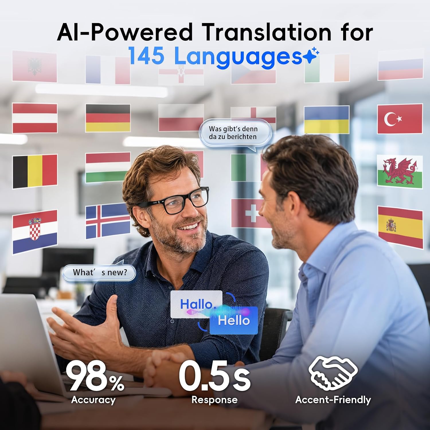 GAFAS INTELIGENTES GETD AI GLASSES CON ASISTENTE CHATGPT Y TRADUCCIÓN EN TIEMPO REAL - 2