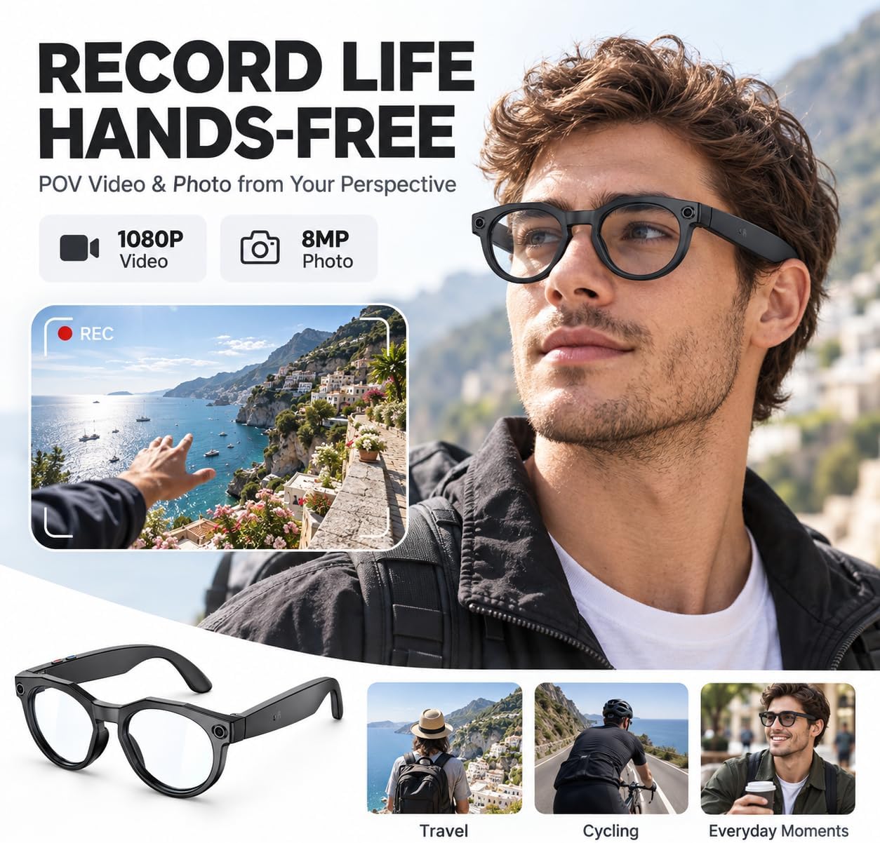 GAFAS INTELIGENTES MNVOEQ AI CON CÁMARA Y AUDIO OPEN-EAR - 2