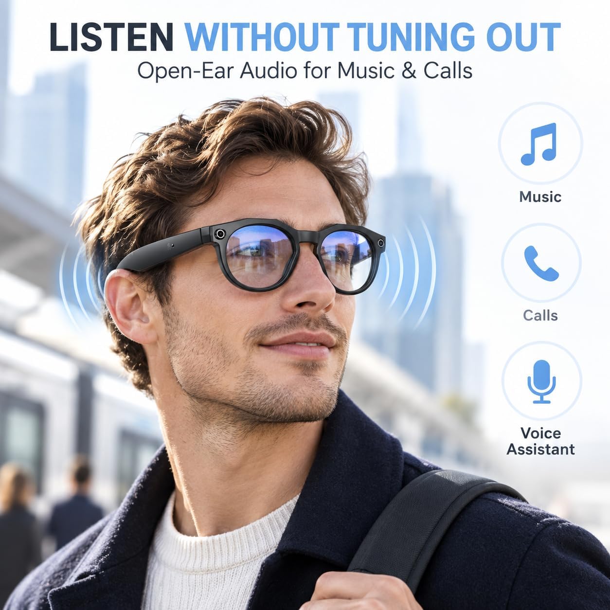GAFAS INTELIGENTES MNVOEQ AI CON CÁMARA Y AUDIO OPEN-EAR - 4