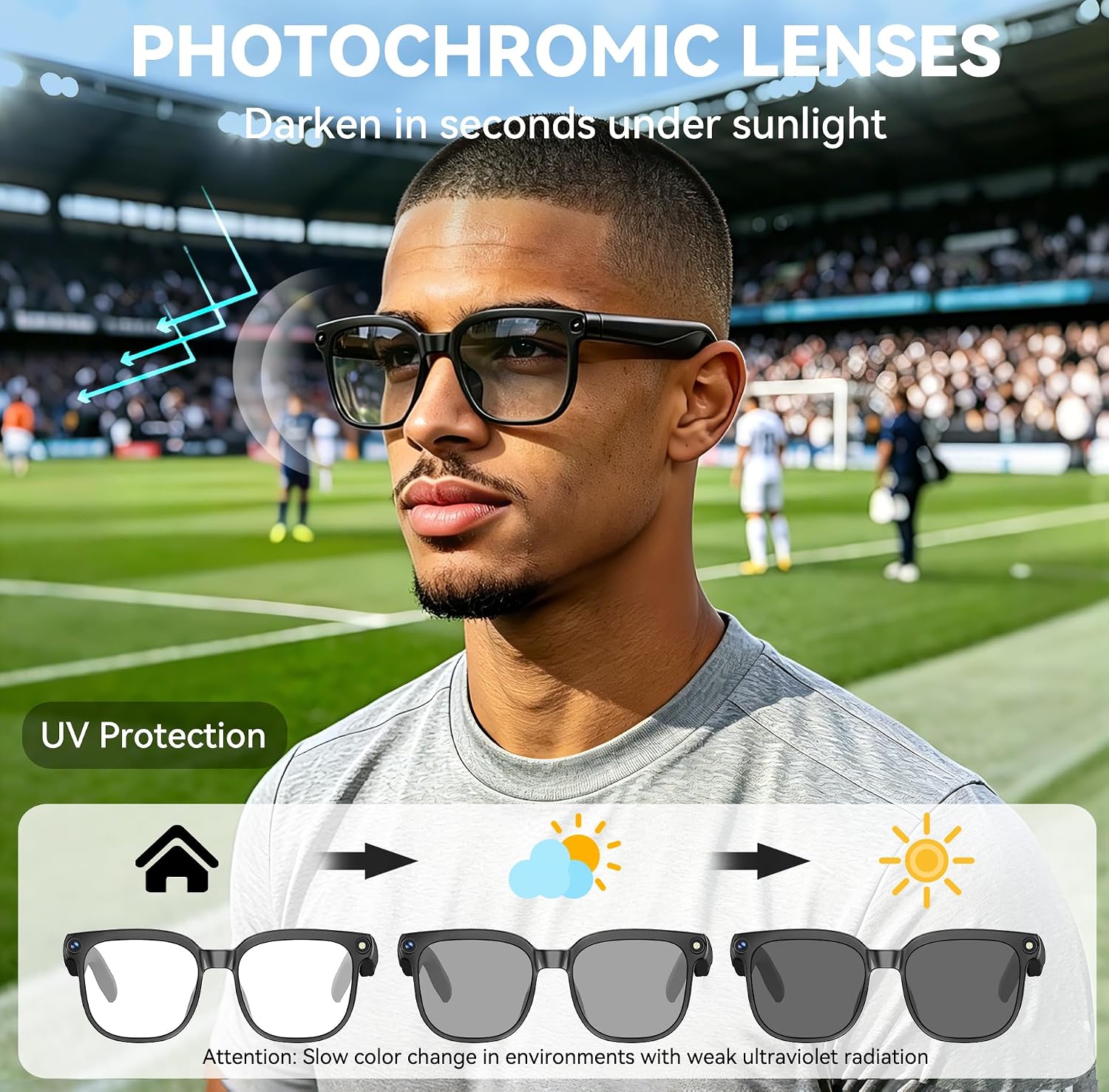 GAFAS INTELIGENTES WARCHODY CON CÁMARA 8MP Y LENTES FOTOCROMÁTICOS - 3