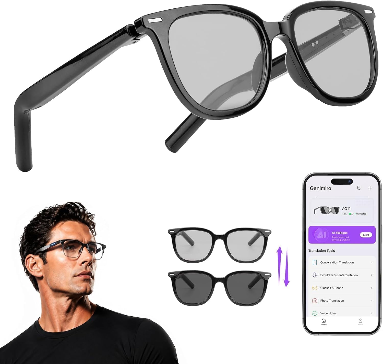 GAFAS INTELIGENTES EIGIIS AG11 CON LENTES ELECTROCRÓMICOS Y TRADUCCIÓN AI - 1