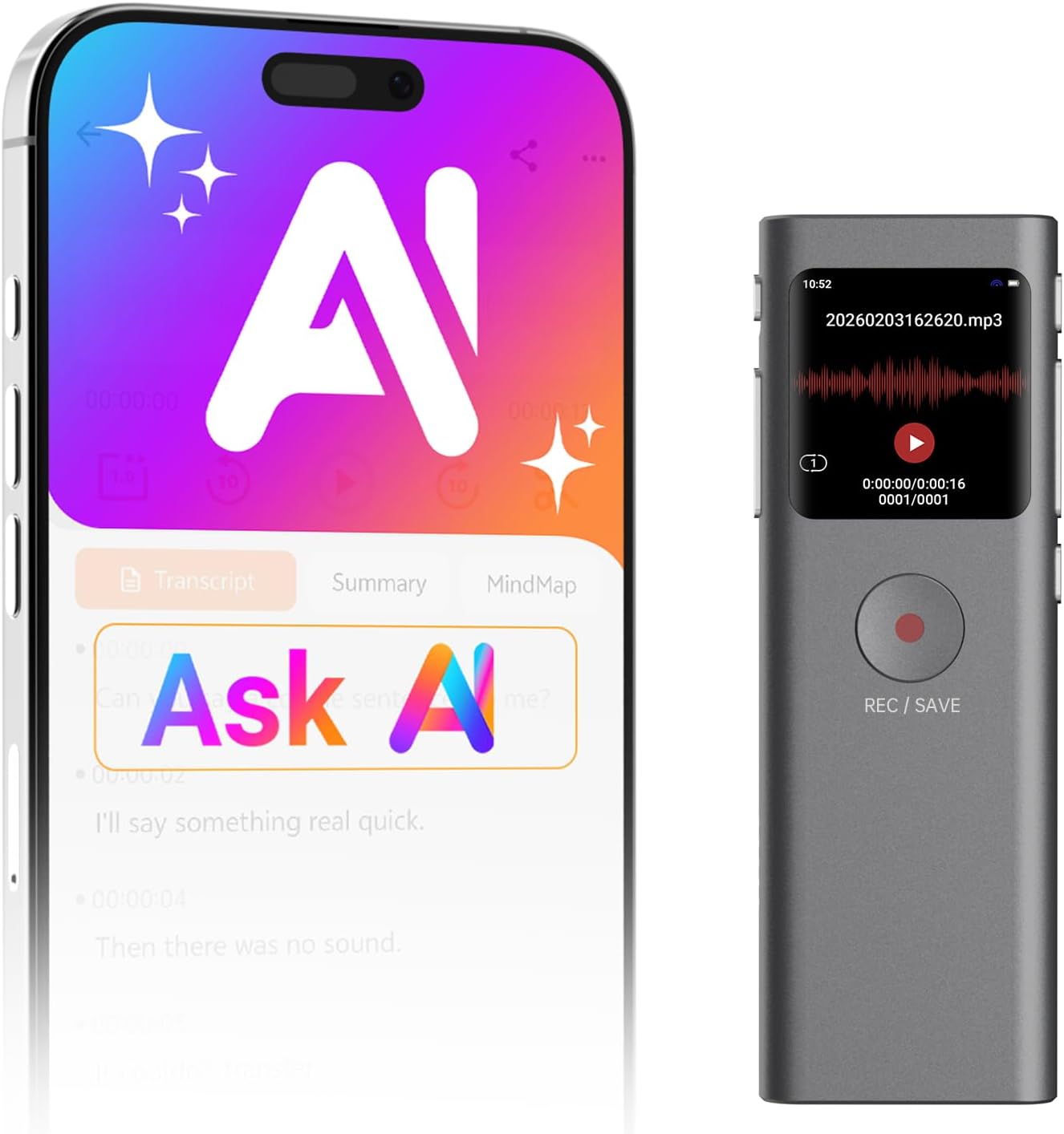 GRABADORA DE VOZ YORLU AI VOICE RECORDER CON TRANSCRIPCIÓN Y RESUMEN POR IA - 1