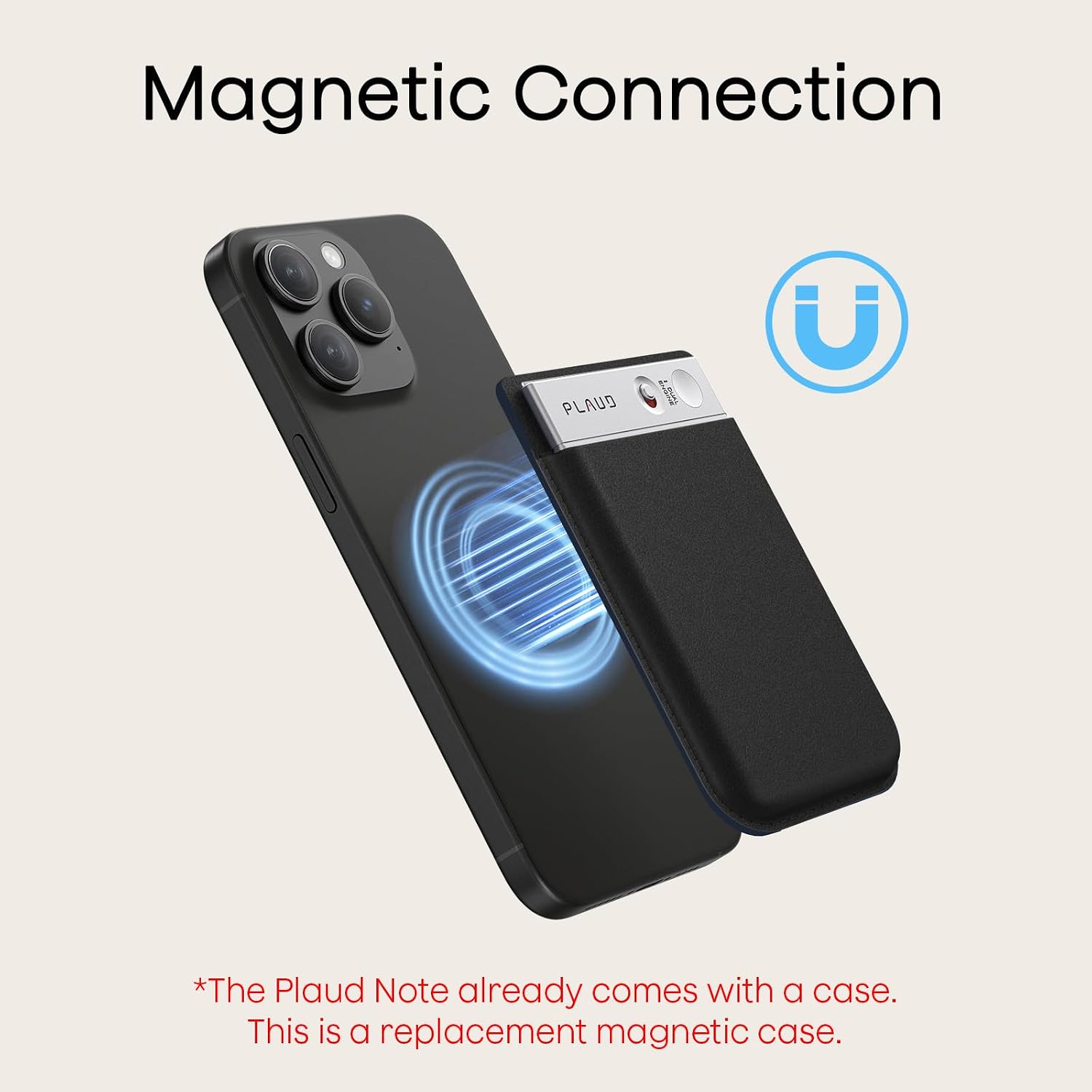 FUNDA DE CUERO MAGNÉTICA PARA GRABADORA DE VOZ PLAUD NOTE AI - 3