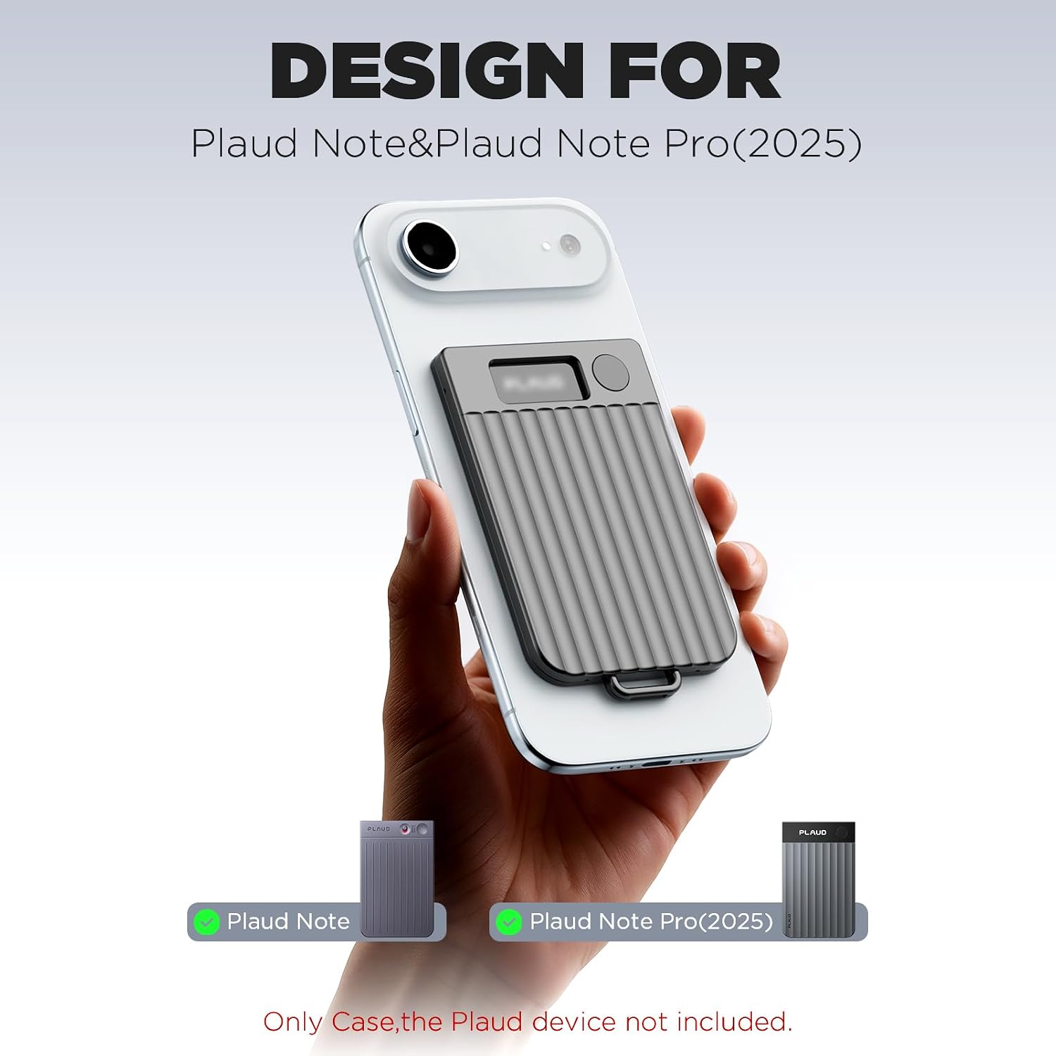 FUNDA PROTECTORA MAGNÉTICA WACANC PARA PLAUD NOTE Y PLAUD NOTE PRO 2025 CON CORDÓN Y MOSQUETÓN - 2