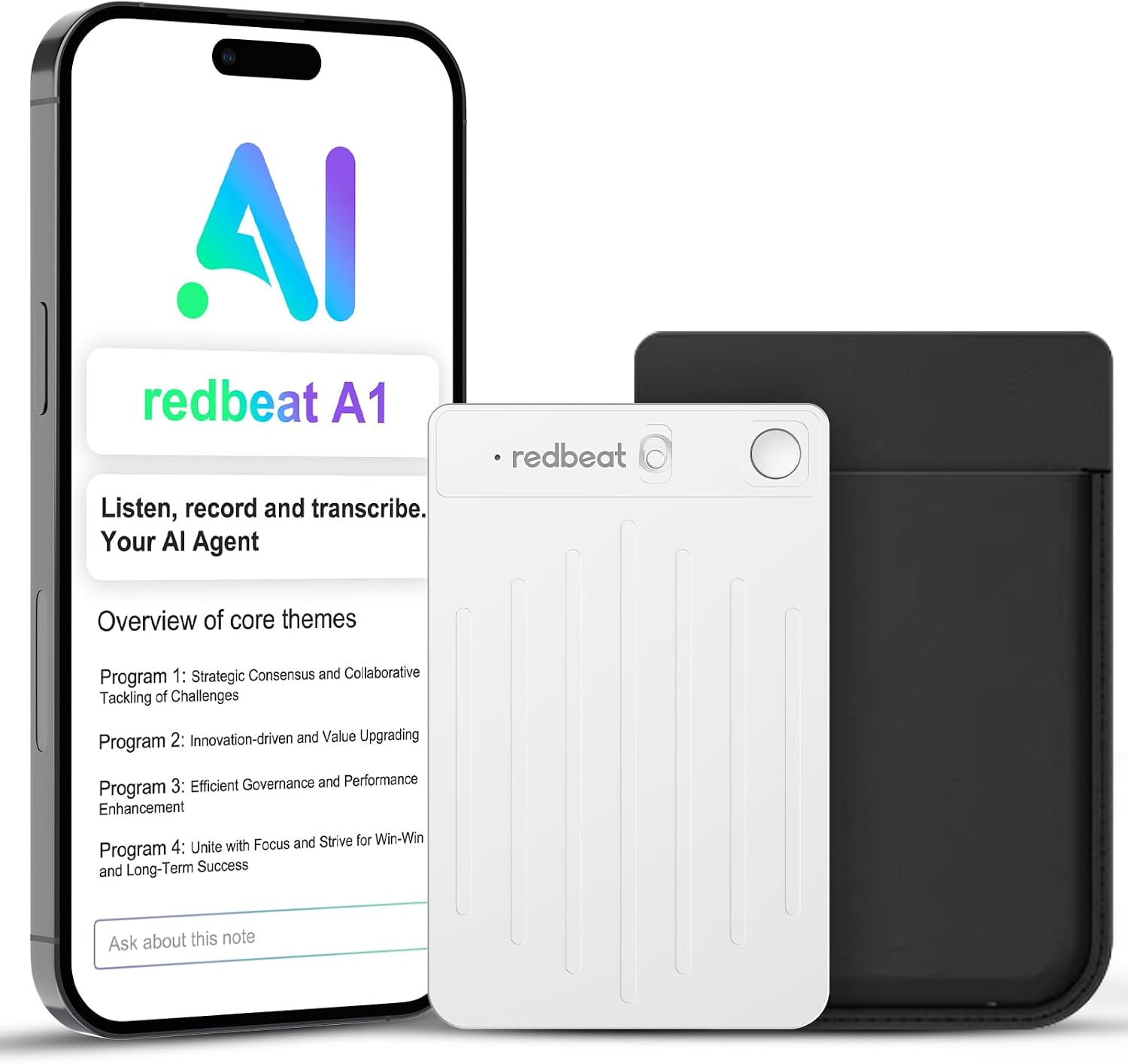 GRABADORA DE VOZ REDBEAT AI CON TRANSCRIPCIÓN Y RESUMEN GRATIS DE POR VIDA, 64GB, COLOR ALUMINIO - 1