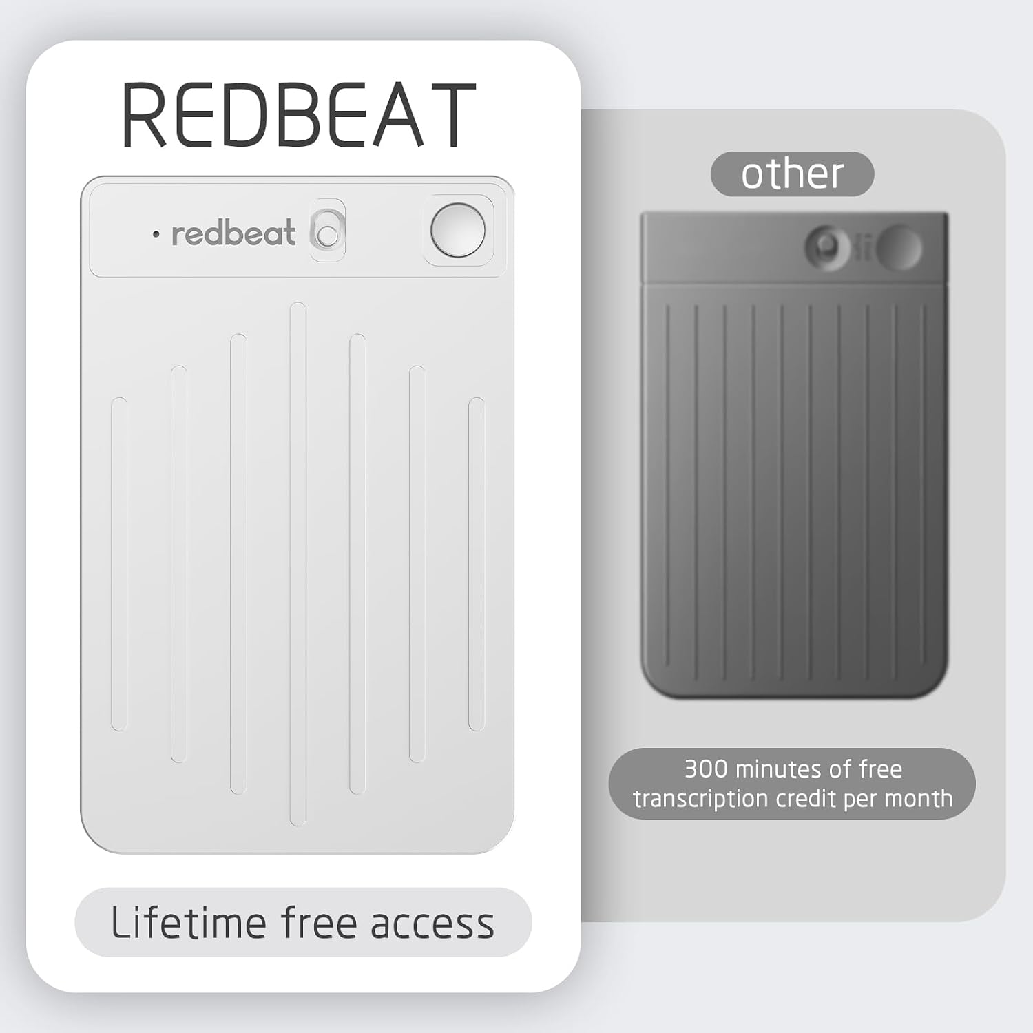 GRABADORA DE VOZ REDBEAT AI CON TRANSCRIPCIÓN Y RESUMEN GRATIS DE POR VIDA, 64GB, COLOR ALUMINIO - 5