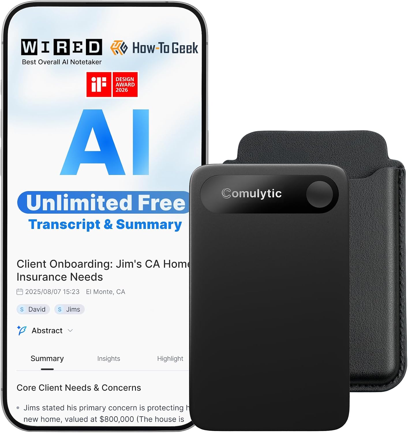 GRABADORA DE VOZ COMULYTIC NOTE PRO AI - 1