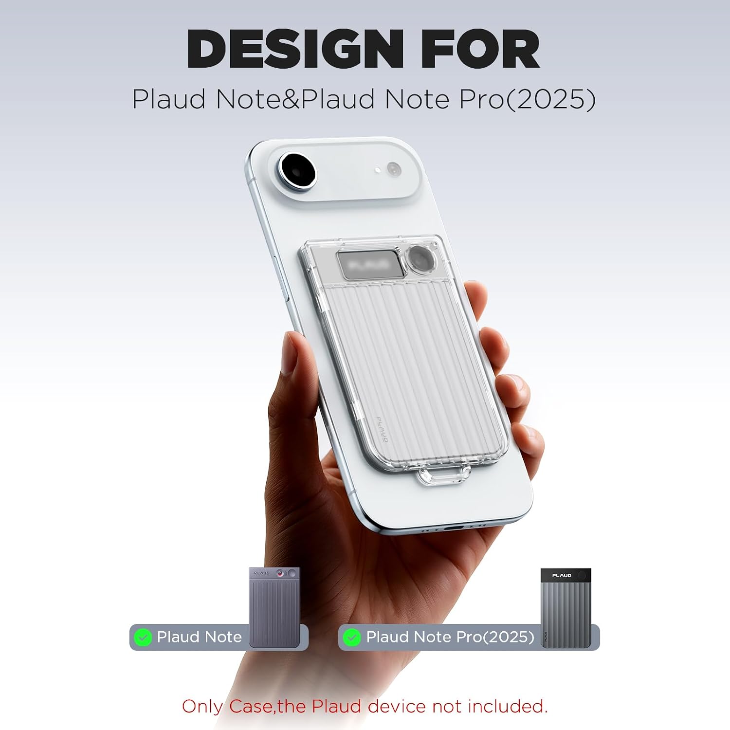 FUNDA PROTECTORA MAGNÉTICA WACANC PARA PLAUD NOTE Y PLAUD NOTE PRO 2025 TRANSPARENTE - 2
