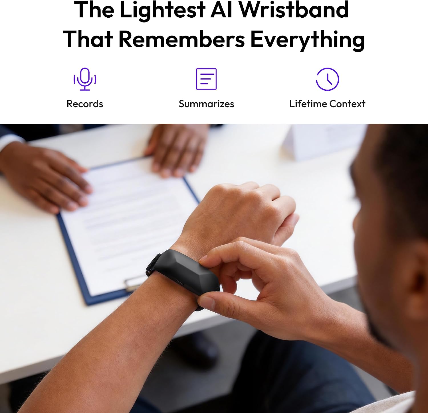 GRABADORA DE VOZ PORTÁTIL MEMOKET GEM CON INTELIGENCIA ARTIFICIAL Y PULSERA - 2