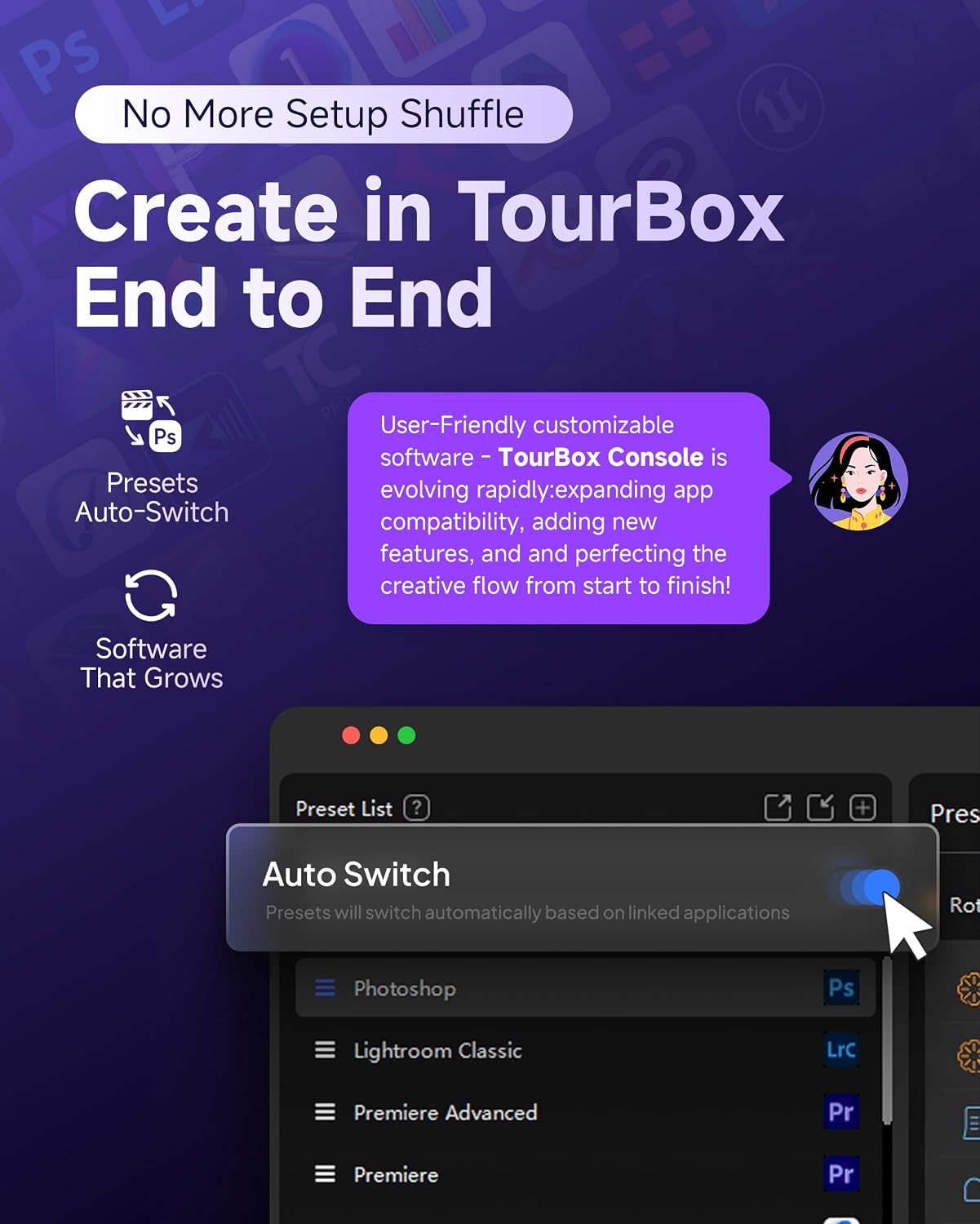 CONTROLADOR CREATIVO TOURBOX LITE BLUETOOTH NEGRO - 4