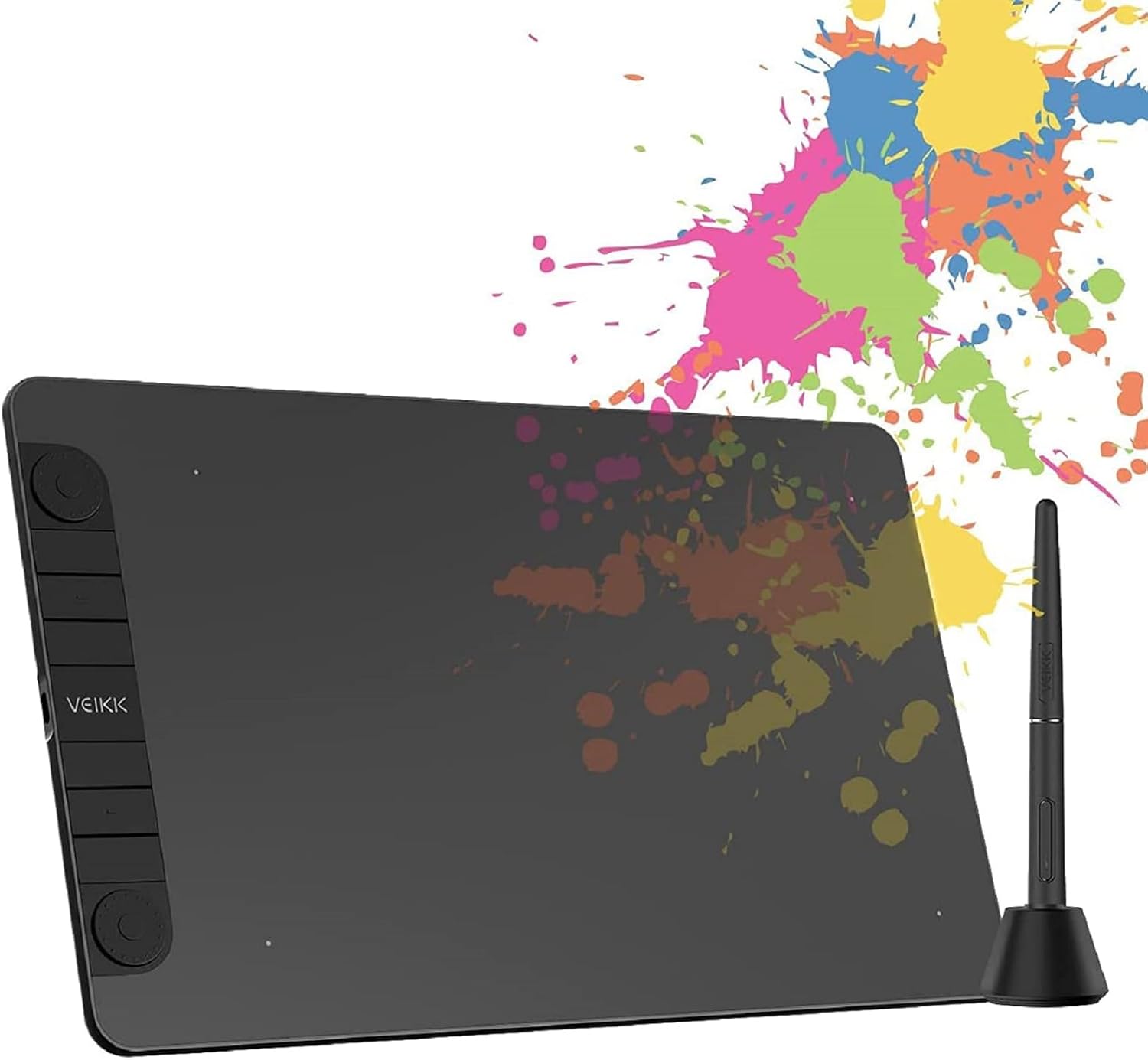 TABLETA GRÁFICA VEIKK VK1060PRO V2 10X6 PULGADAS CON 8 TECLAS RÁPIDAS Y LÁPIZ SIN BATERÍA - 1