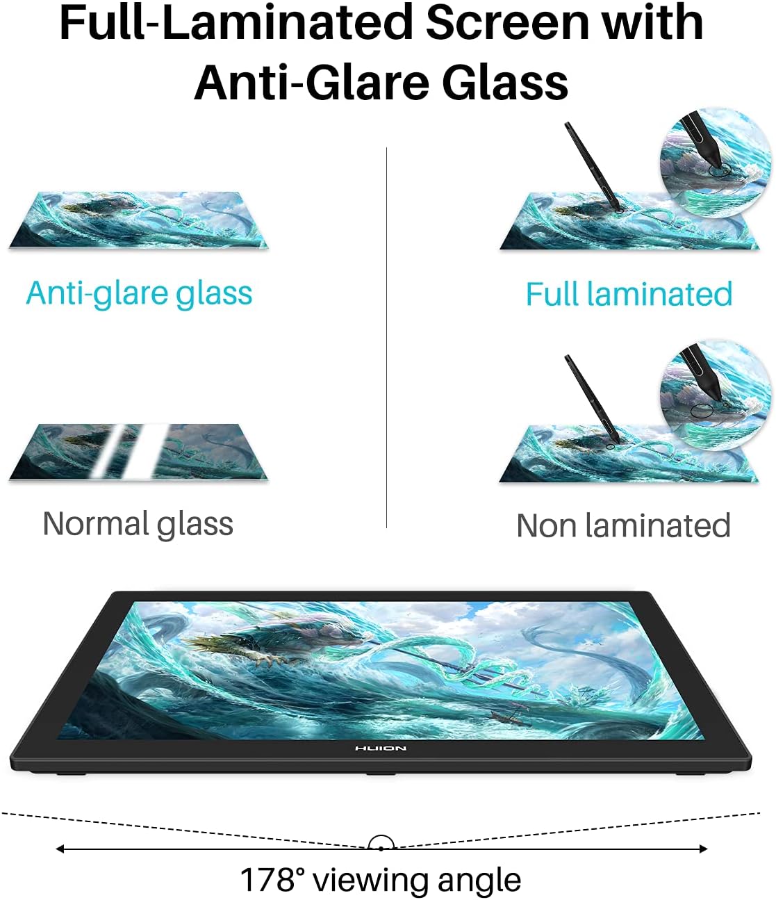 TABLET GRÁFICA HUION KAMVAS PRO 24 4K UHD CON PANTALLA 23.8 PULGADAS - 4