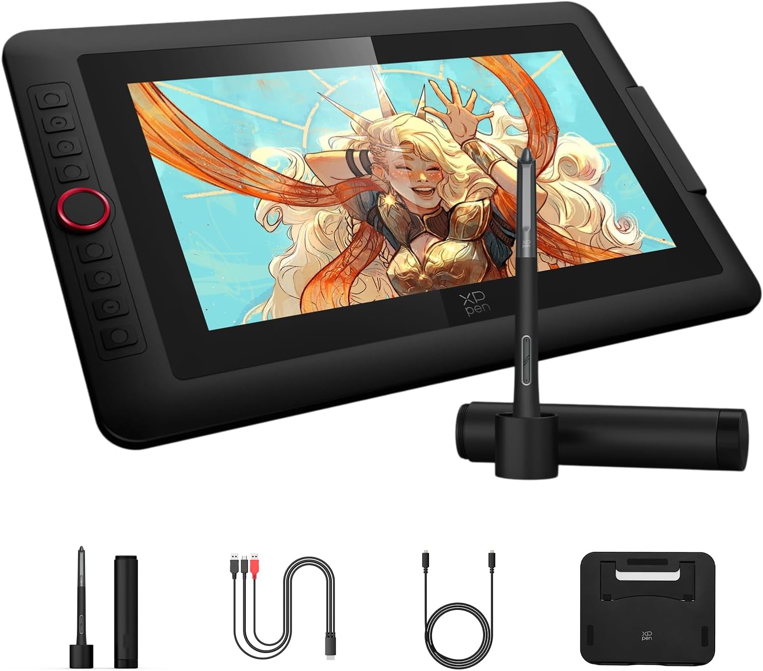 TABLETA GRÁFICA XPPEN ARTIST 13.3 PRO V2 CON PANTALLA, 16K PRESIÓN, DIAL ROJO, 8 TECLAS - 1