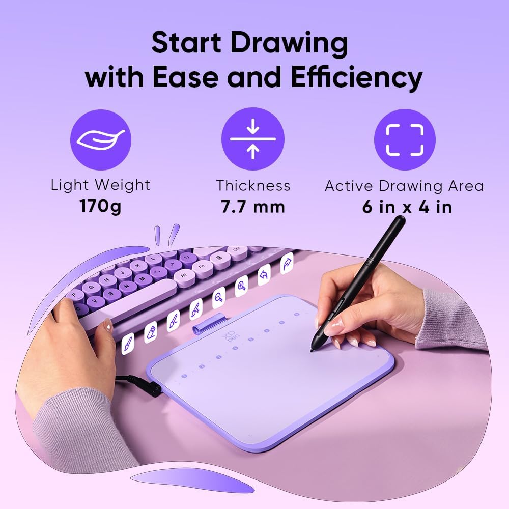 TABLETA GRÁFICA XPPEN DECO 640 MORADO CON 16384 NIVELES DE PRESIÓN - 4