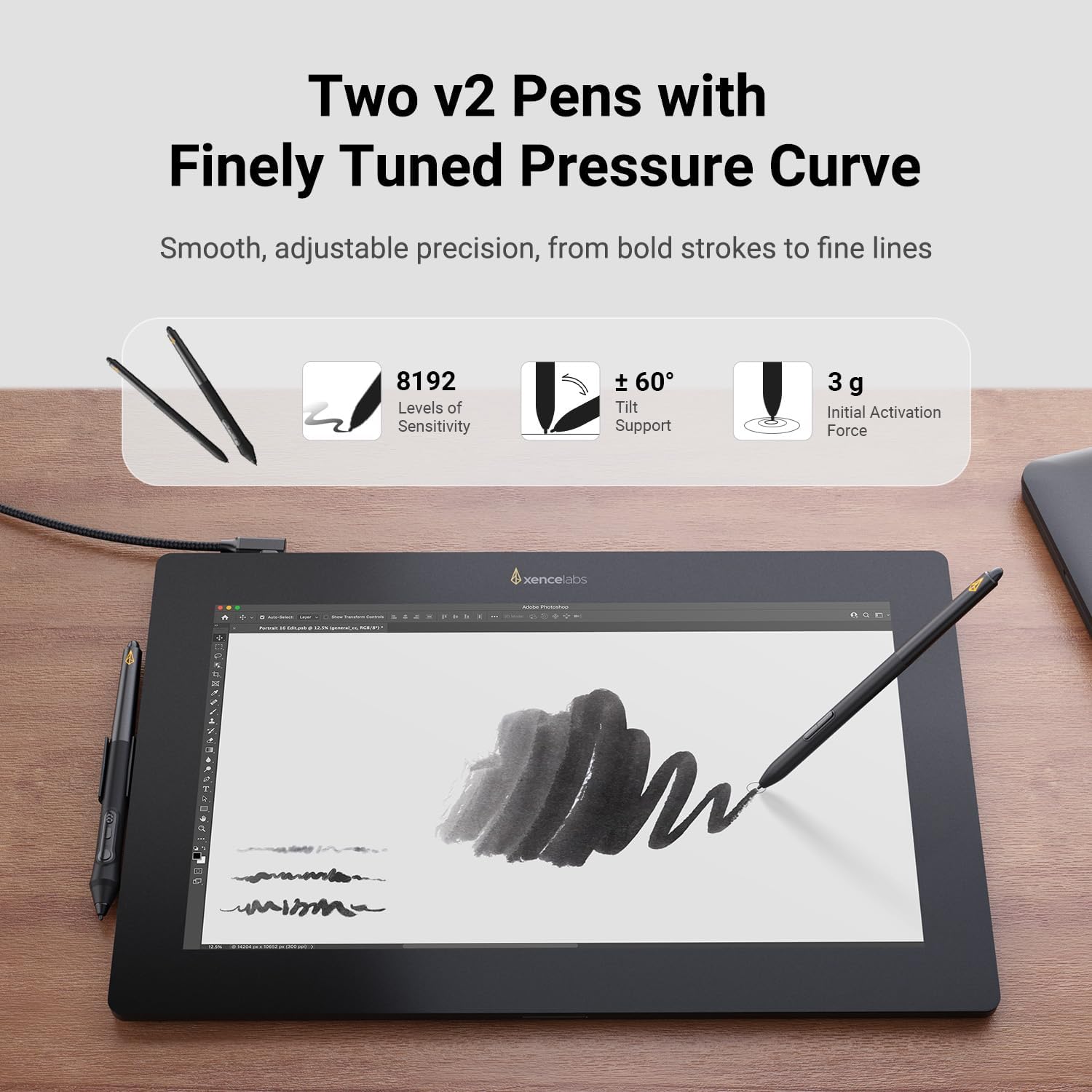 TABLETA GRÁFICA XENCELABS PEN DISPLAY 16 LITE 16'' 4K OLED CON PANTALLA Y 2 LÁPICES SIN BATERÍA - 5