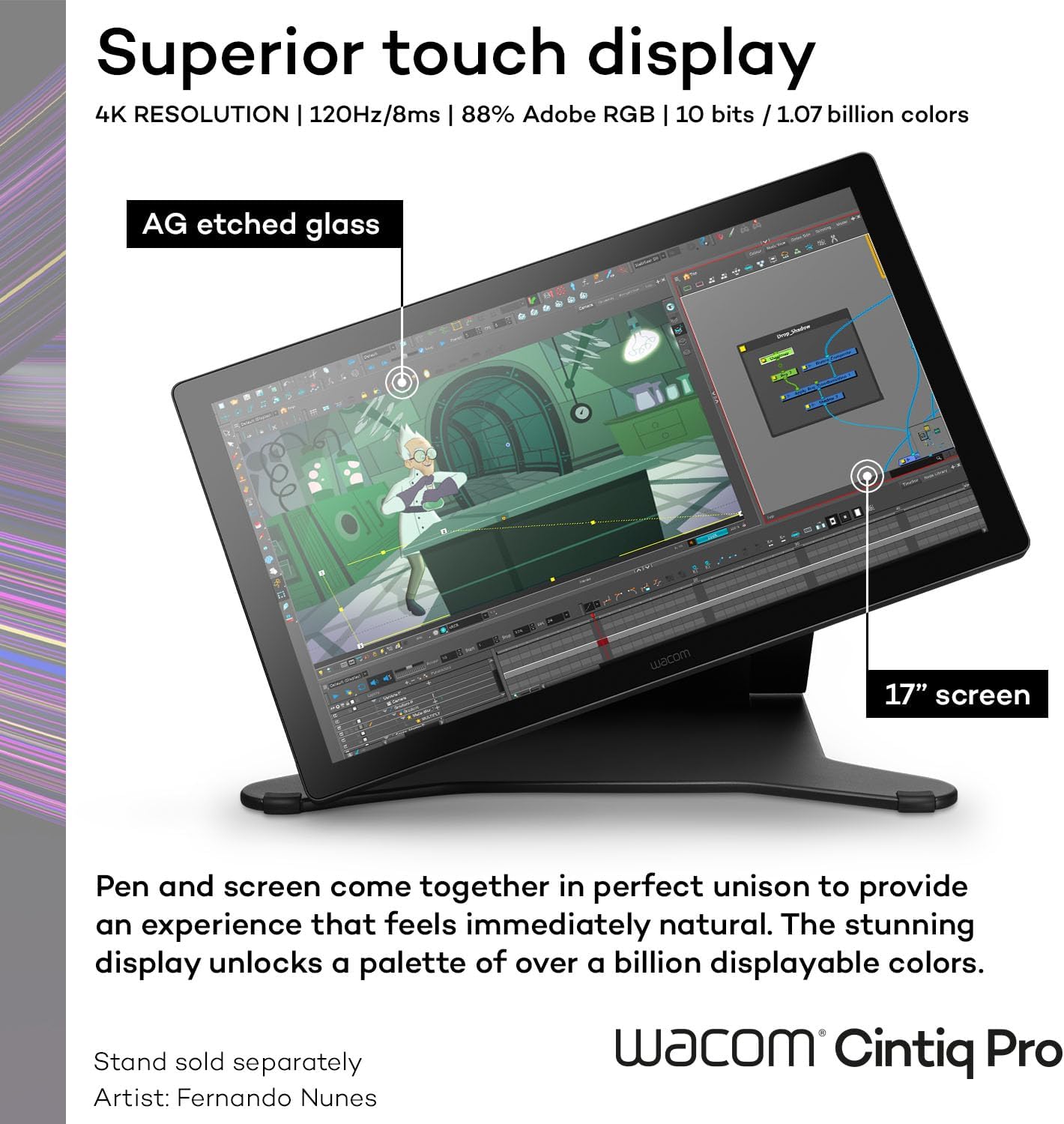 TABLETA GRÁFICA WACOM CINTIQ PRO 17 CON PANTALLA TÁCTIL 4K 120 HZ Y PROPEN 3 - 3