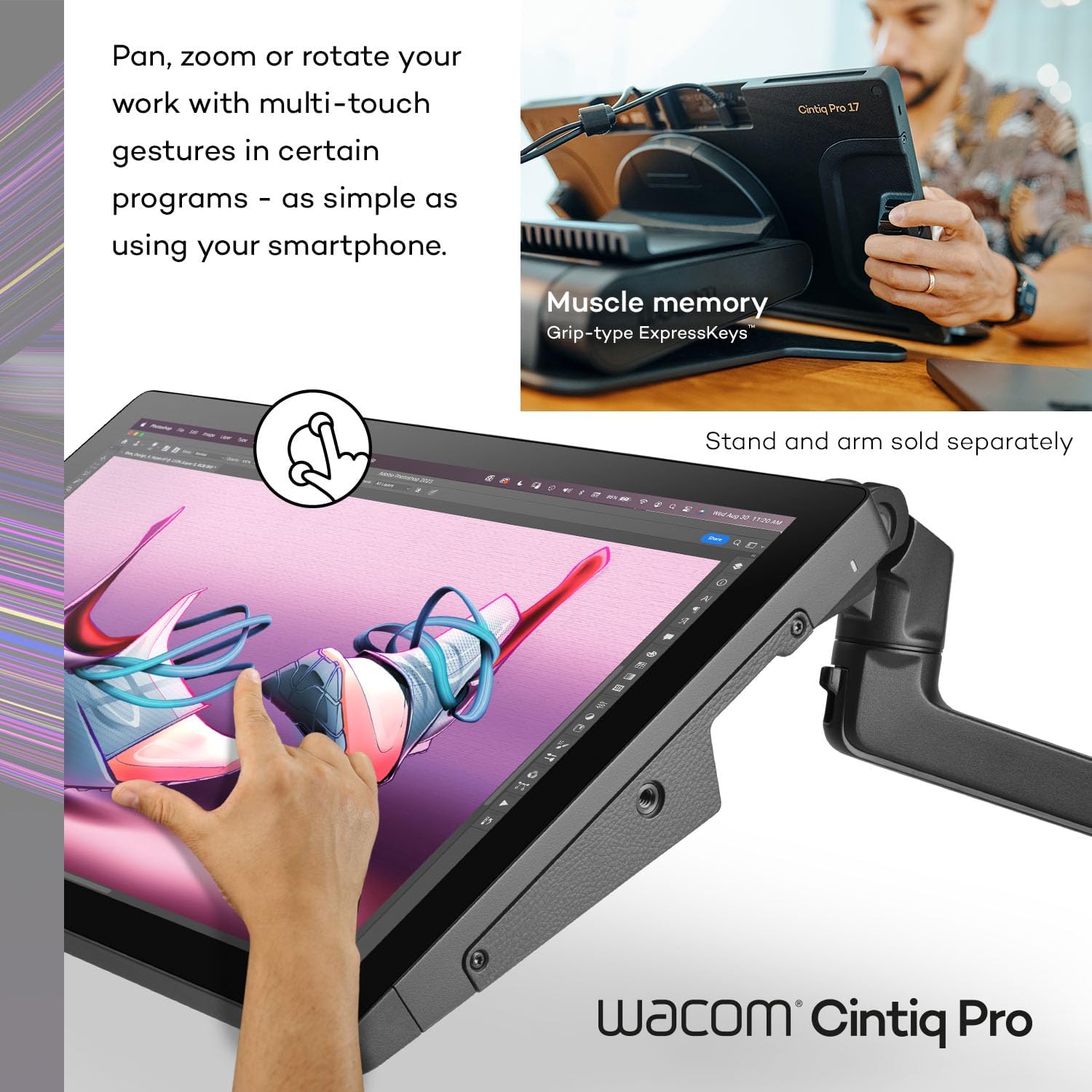 TABLETA GRÁFICA WACOM CINTIQ PRO 17 CON PANTALLA TÁCTIL 4K 120 HZ Y PROPEN 3 - 5