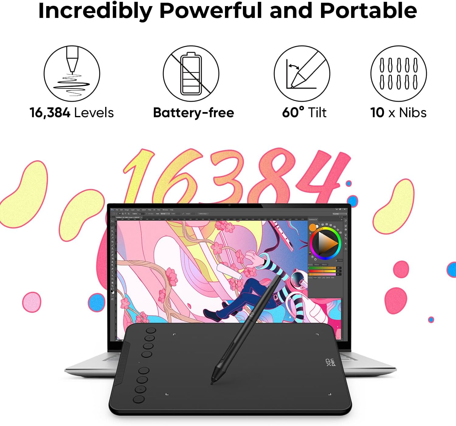 TABLETA GRÁFICA XPPEN DECO MINI7 V2 7X4 PULGADAS 16384 NIVELES DE PRESIÓN - 2
