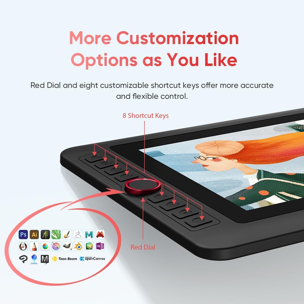 TABLETA GRÁFICA XPPEN ARTIST 12 PRO LITE CON PANTALLA Y LÁPIZ 8192 NIVELES - 4